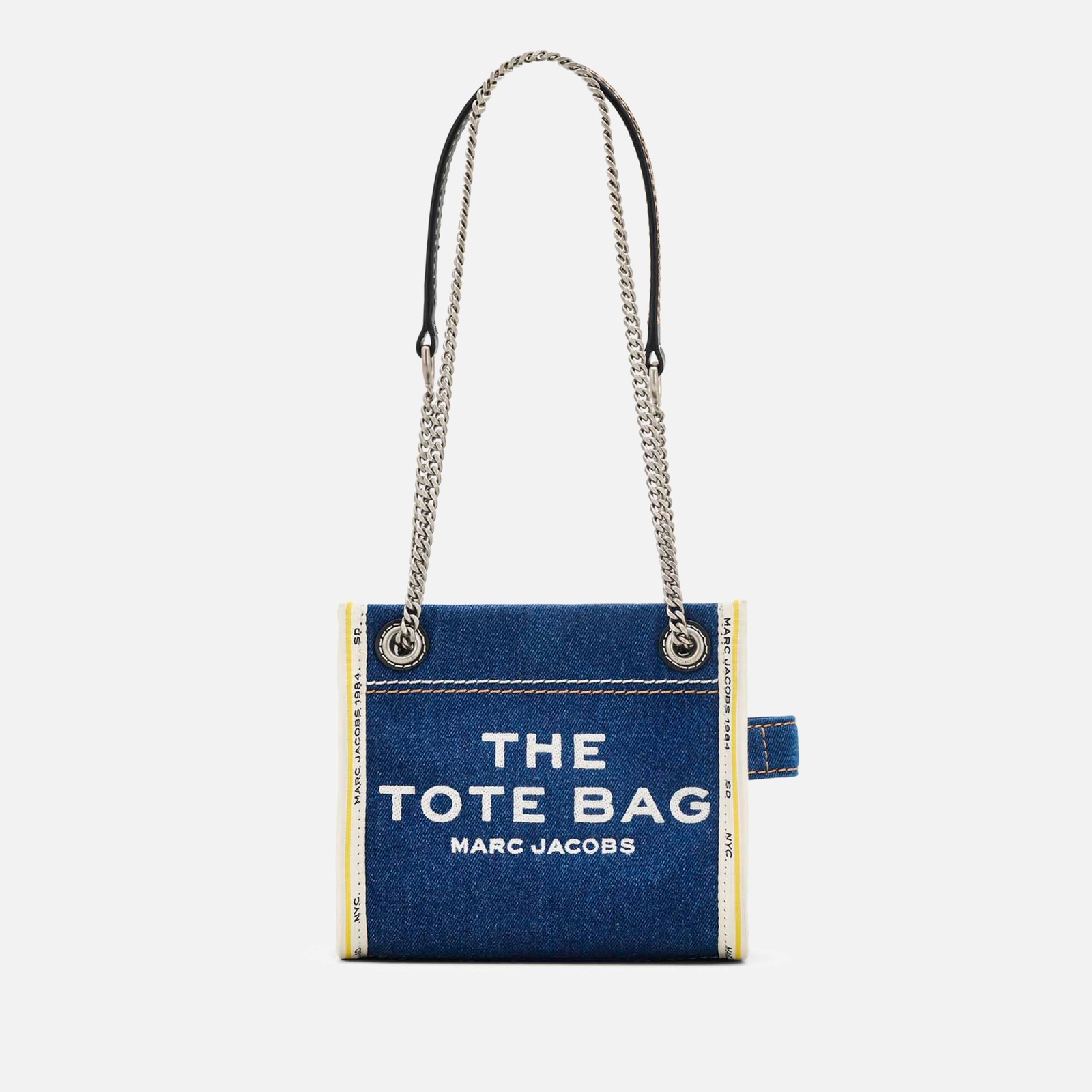 Click to view product details and reviews for Marc Jacobs The Denim Chain Mini Tote Bag.