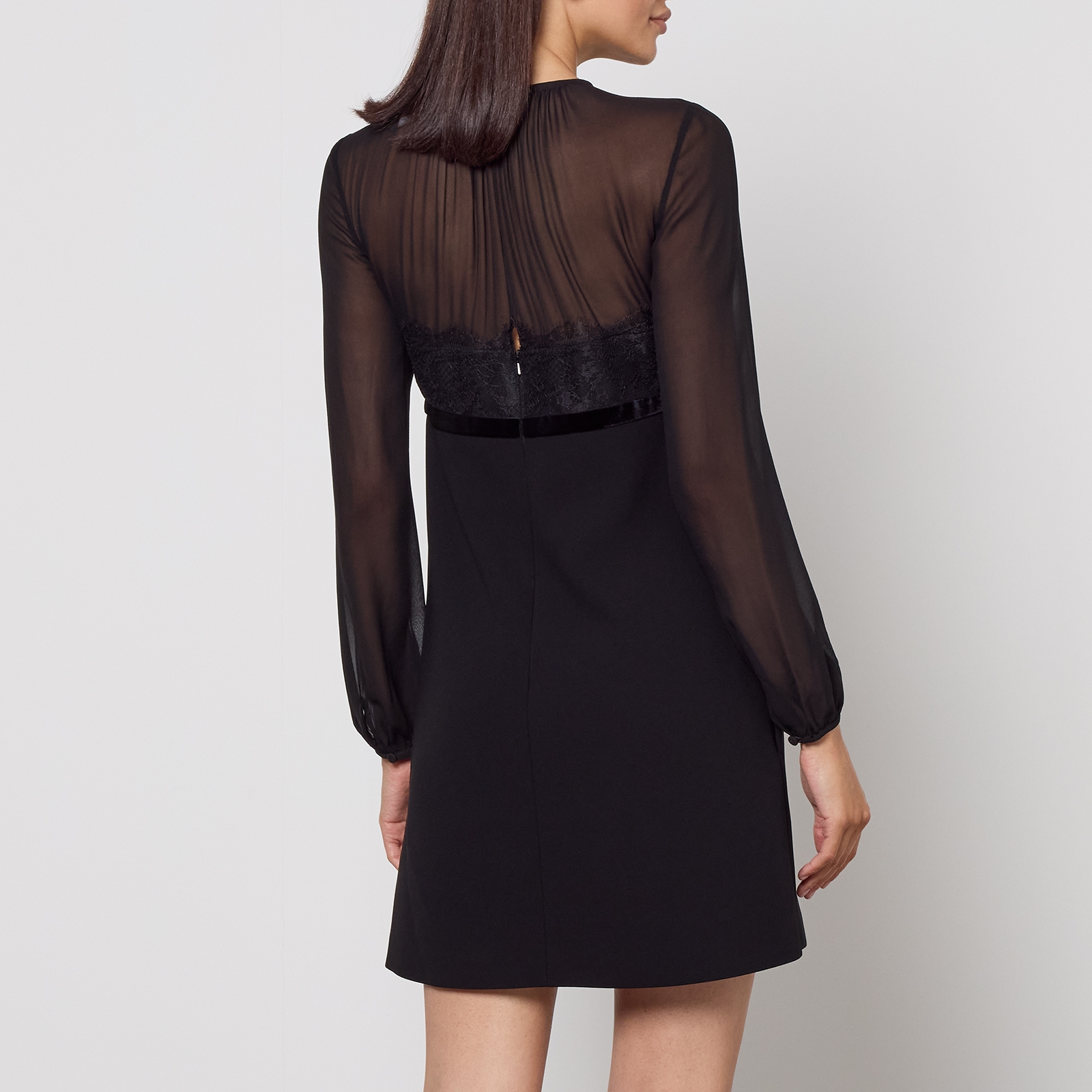 Max Mara Studio Jader Semi-Sheer Silk Crepe Dress - UK 6