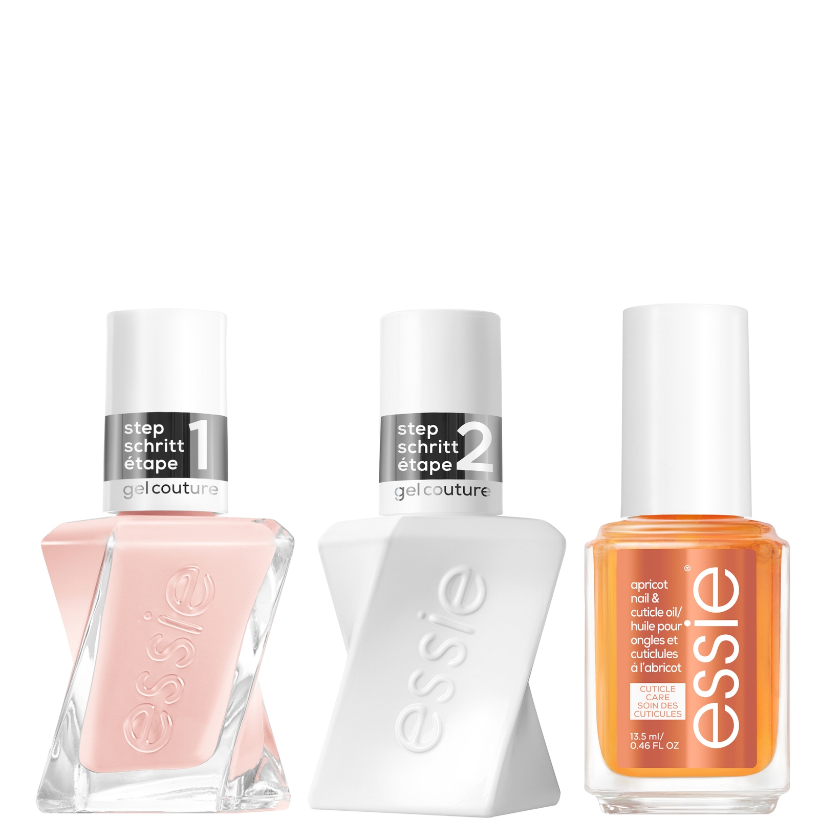 Shop Essie Gel Couture Nude Nail Polish Top Coat And Apricot Cuticle Oil Care Bundle