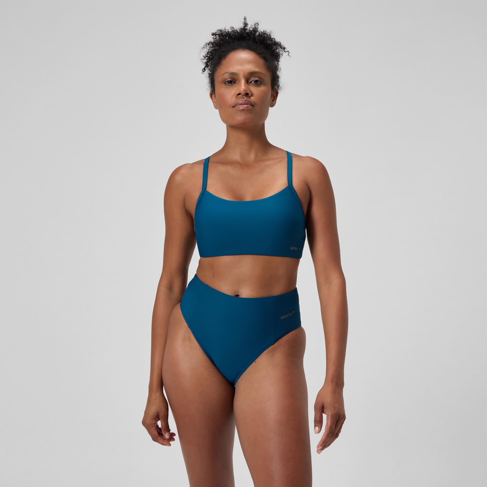 Women's Solid Racerback Bikini Top Dark Teal