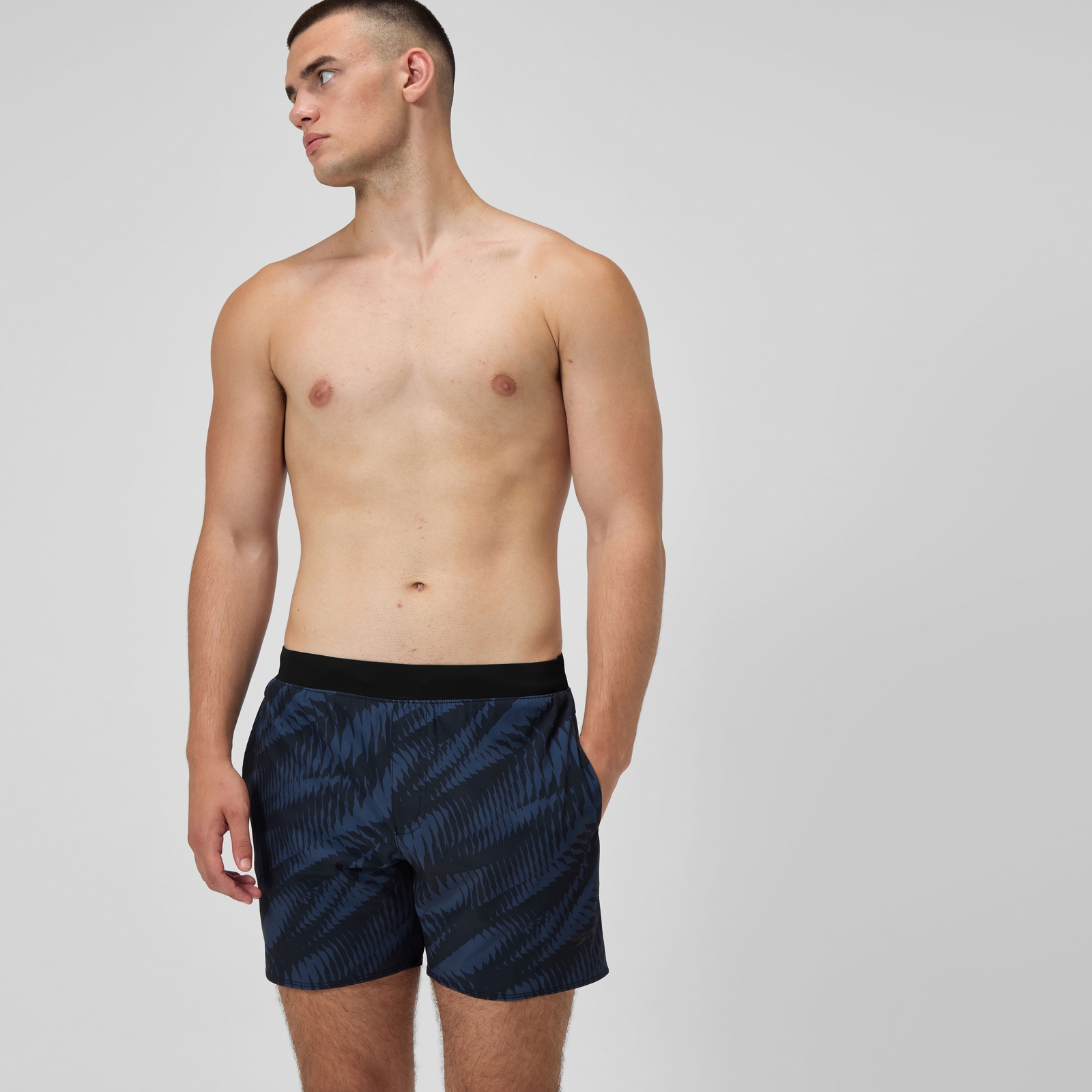 Men's Lookout Printed 16'' Swim Shorts Black/Grey
