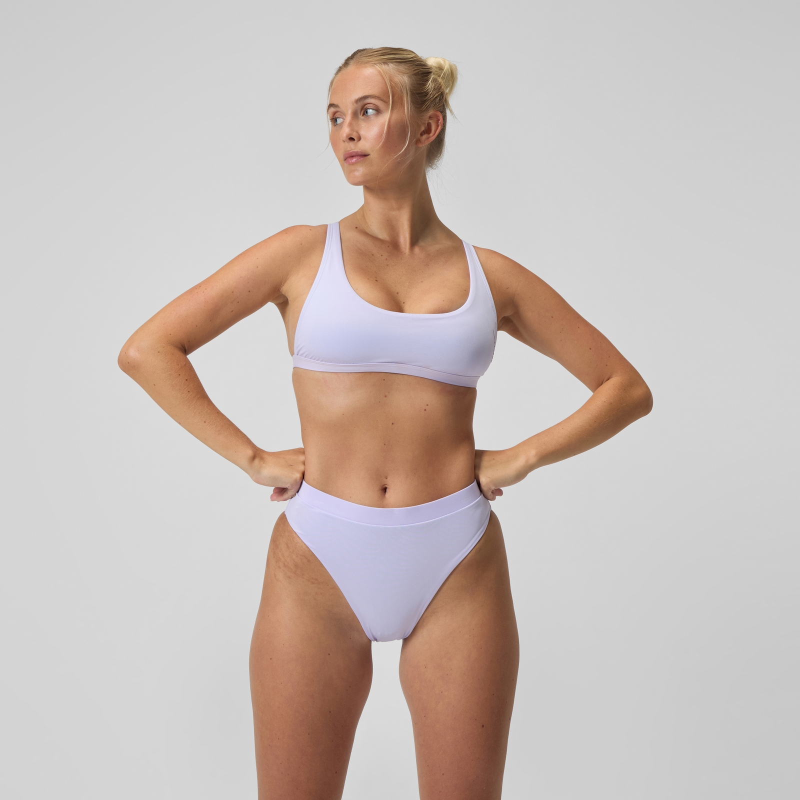Women's FLU3NTE Solid Hi Waist Bikini Bottom Lilac