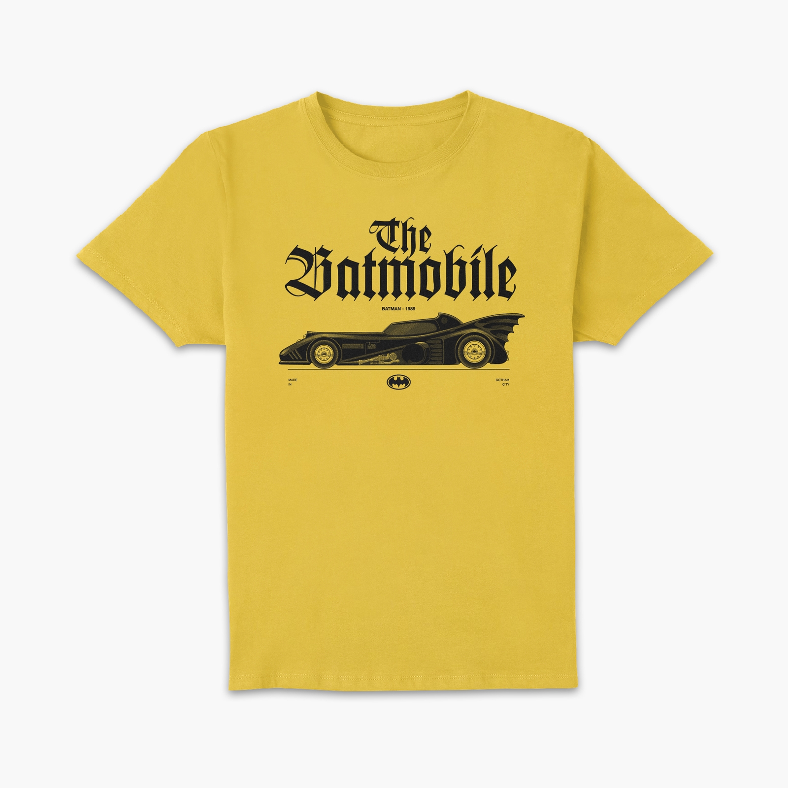BATMAN Batmobile Profile Lt Unisex T-Shirt - Yellow - XS