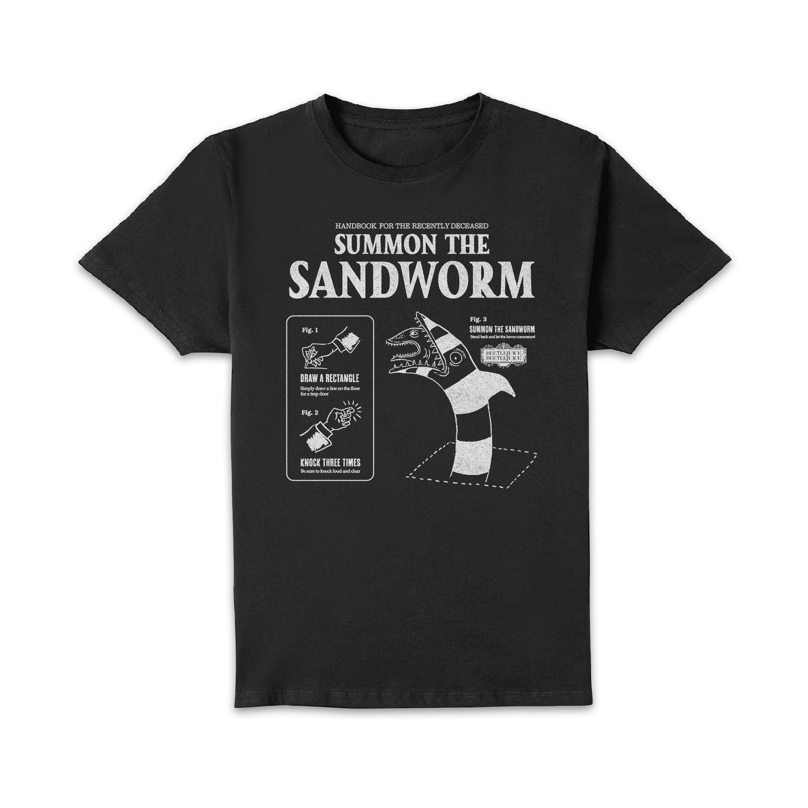Beetlejuice Sandworm Instructional Unisex T-Shirt - Black - 4XL