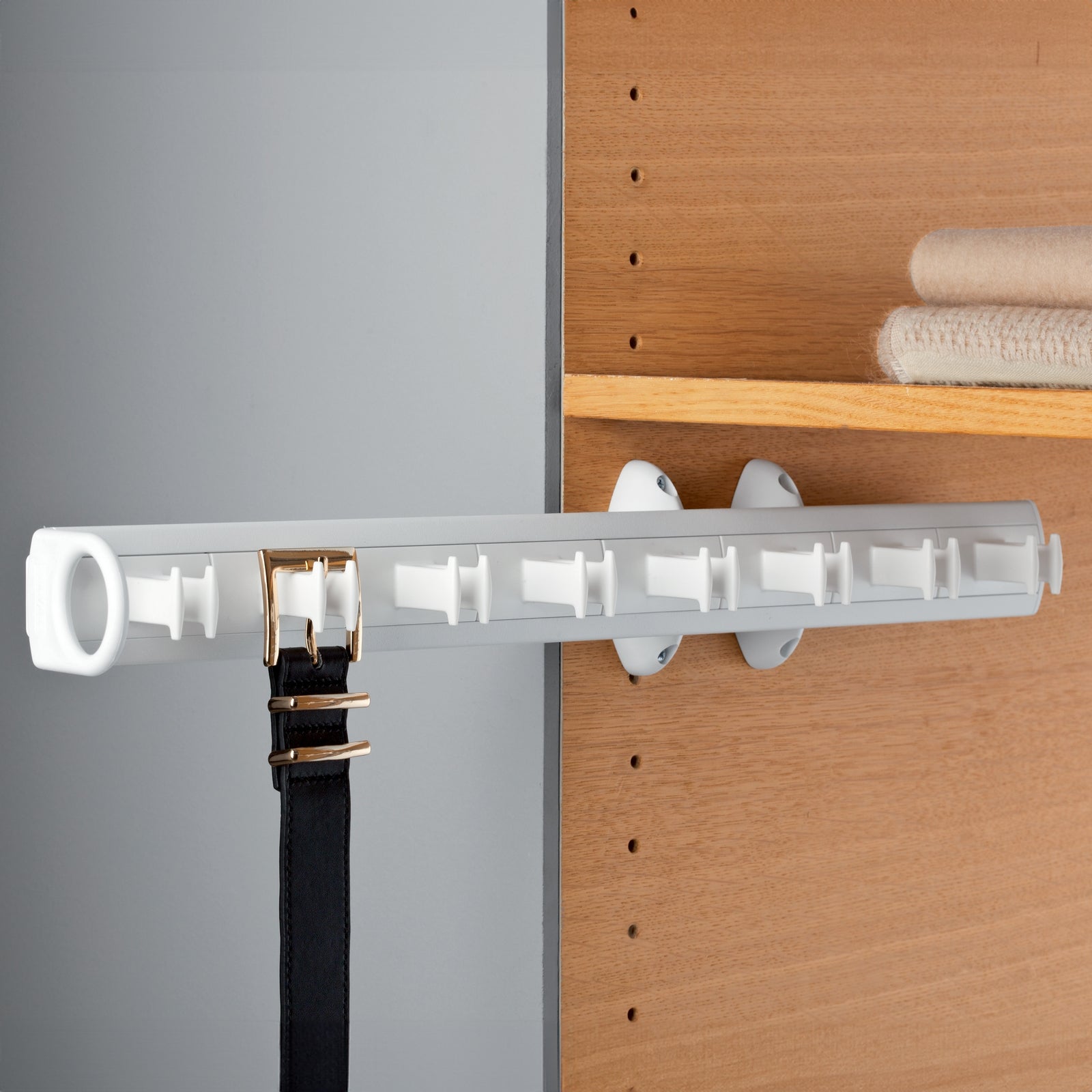 Hafele - Fitted Bedroom Internal Wardrobe Storage - Pull-Out Belt Rack thumbnail