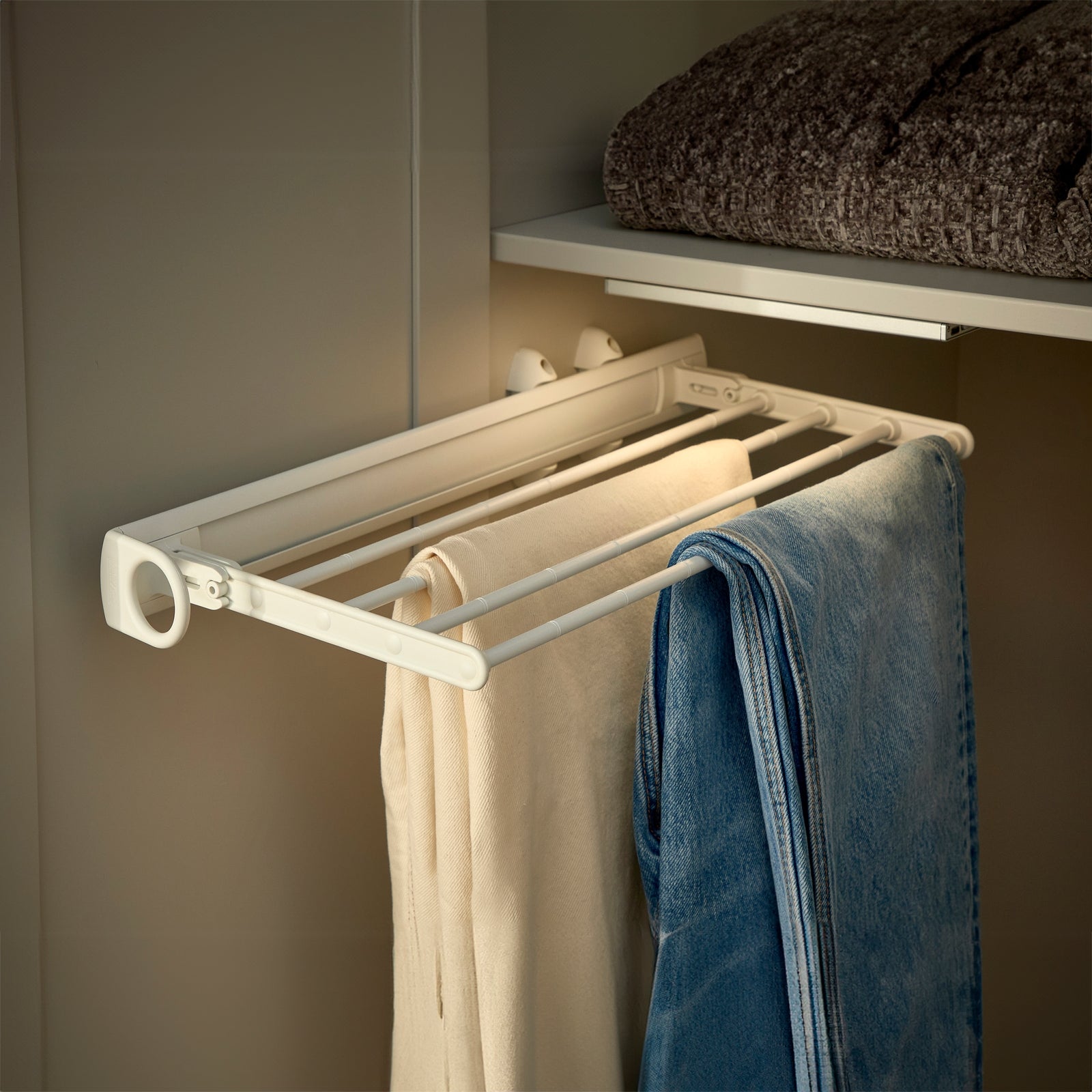 Hafele - Fitted Bedroom Internal Wardrobe Storage - Pull-Out Trouser/Skirt Rack thumbnail