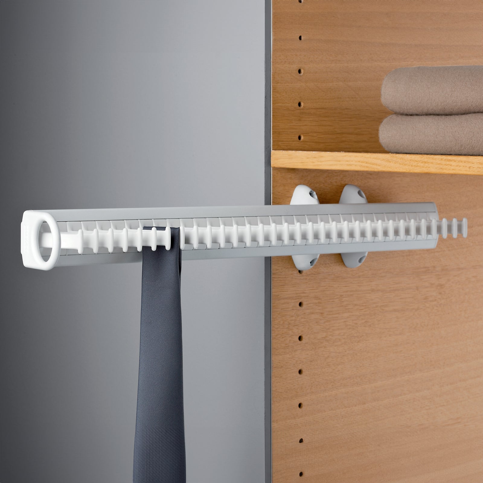 Hafele - Fitted Bedroom Internal Wardrobe Storage - Pull-Out Tie Rack thumbnail