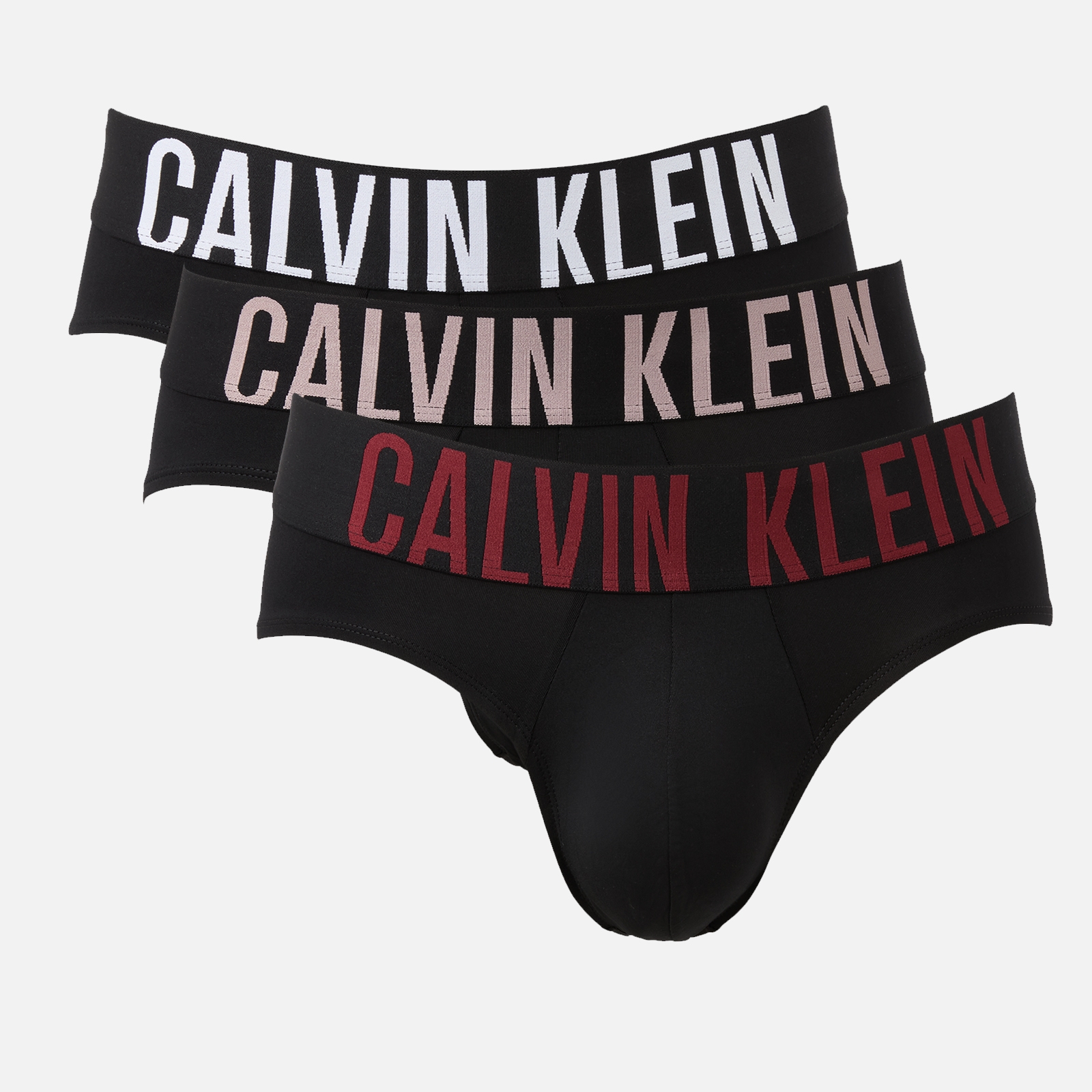 Calvin Klein Men's 3 Pack Intense Power Cotton Hip Briefs - Red/White/Pink - M