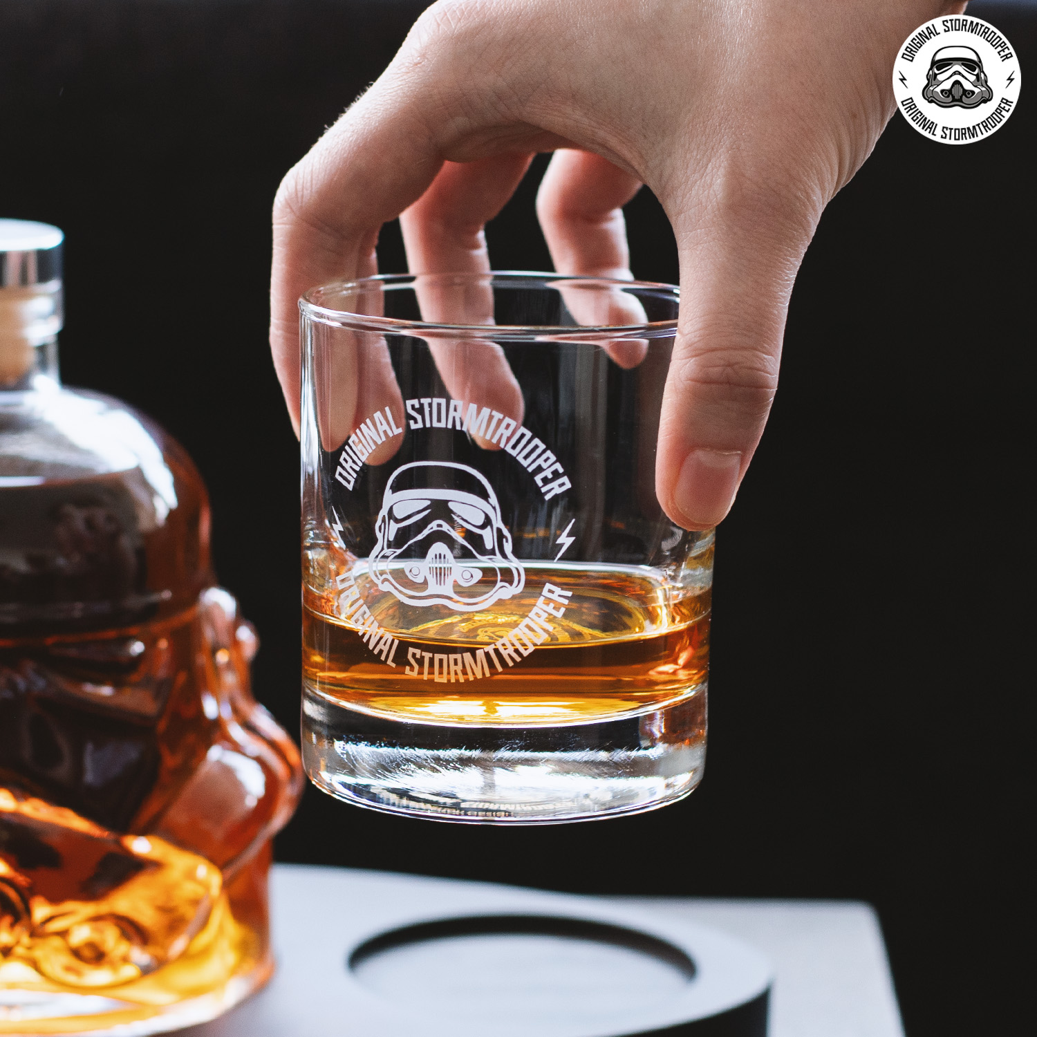 Original Stormtrooper Decanter Set, Original Design Decanter with 2 glasses and a tray
