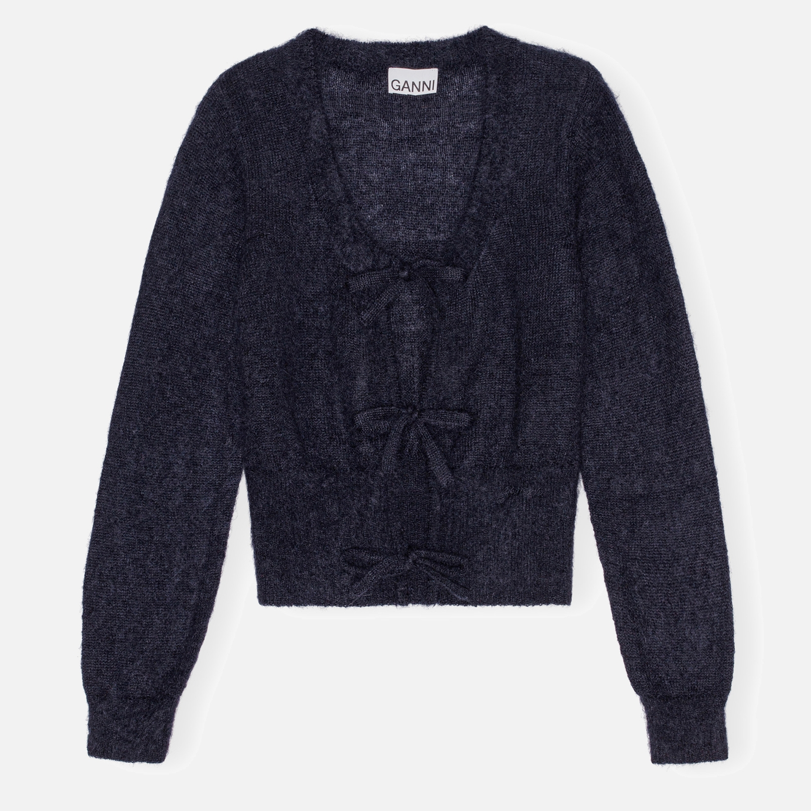 Ganni Mohair-Blend Knit Cardigan - XS