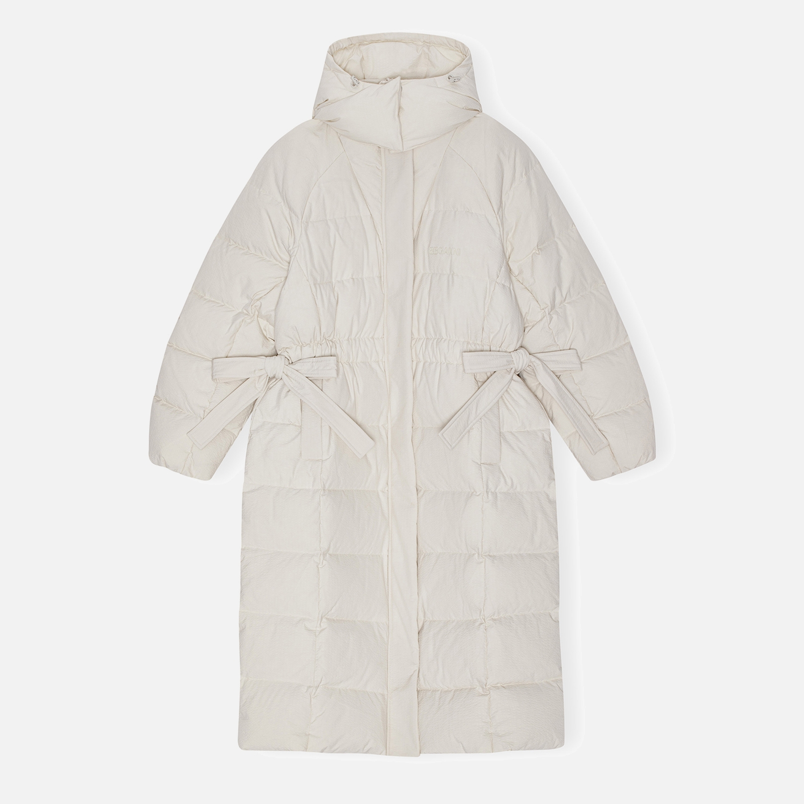 Ganni Tech Seersucker Puffer Coat - XXS/XS