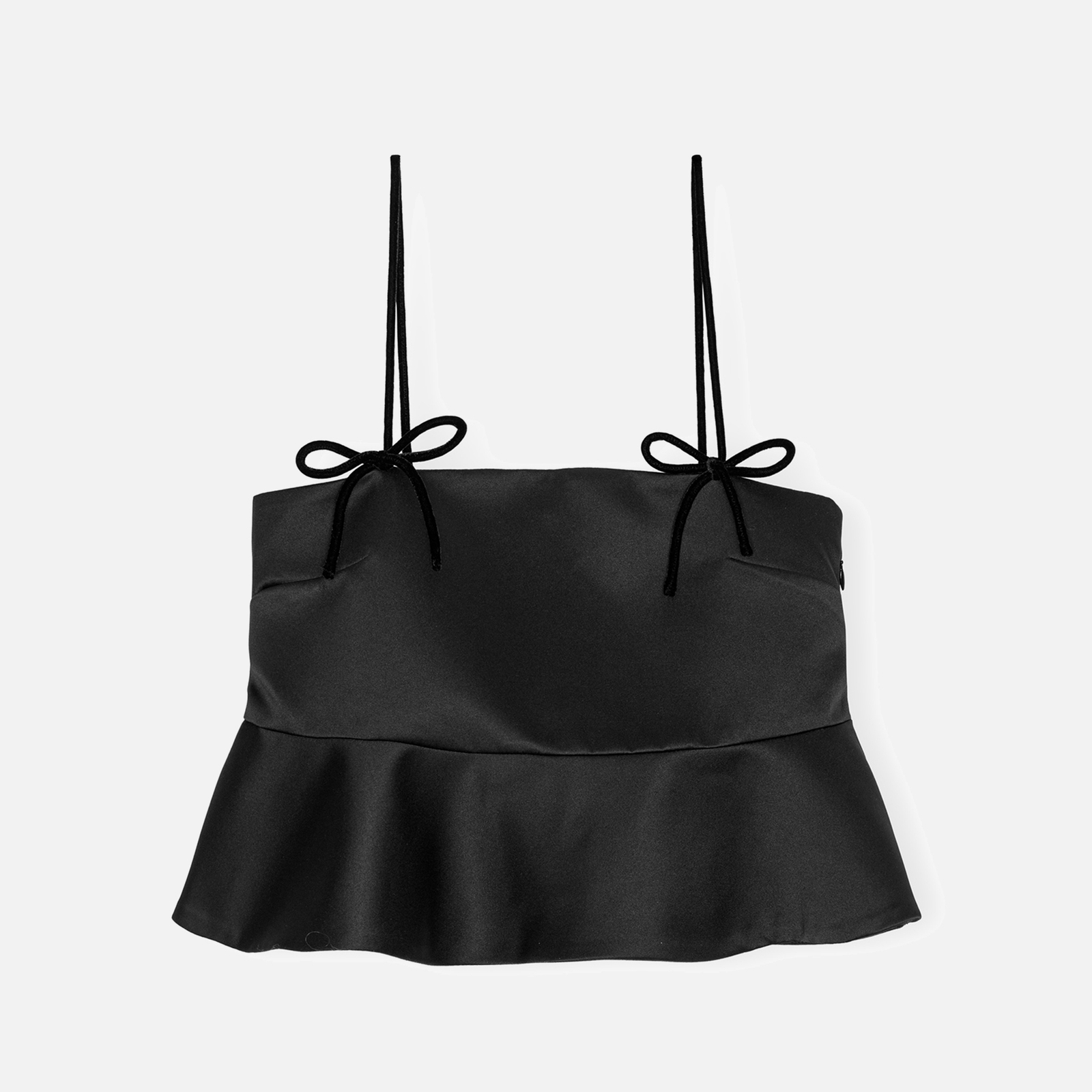 Ganni Duchesse Satin Flounce Top - 34