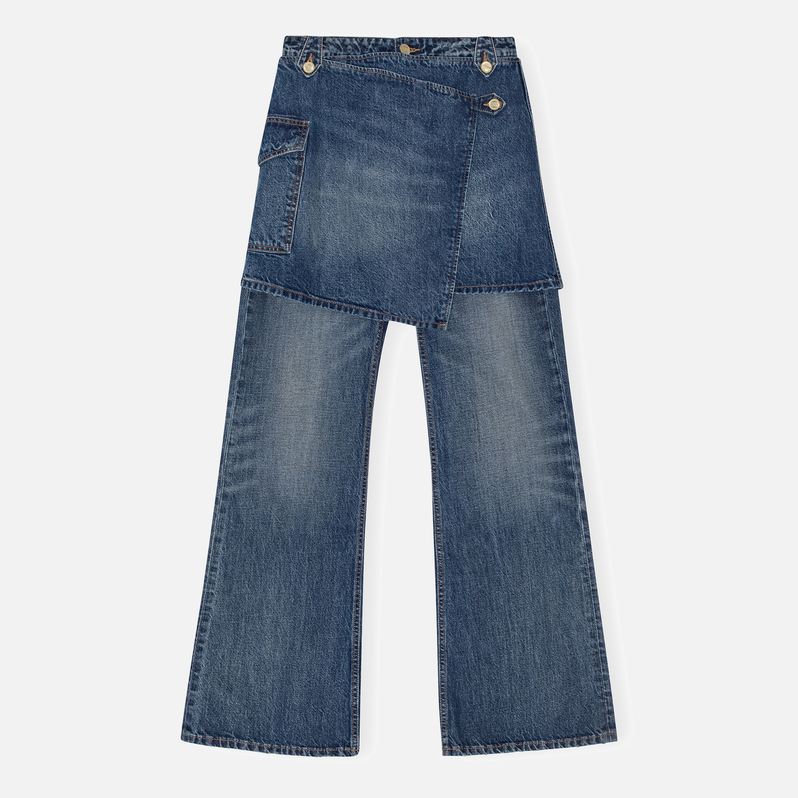 Ganni Flared Denim Skirt-Jeans