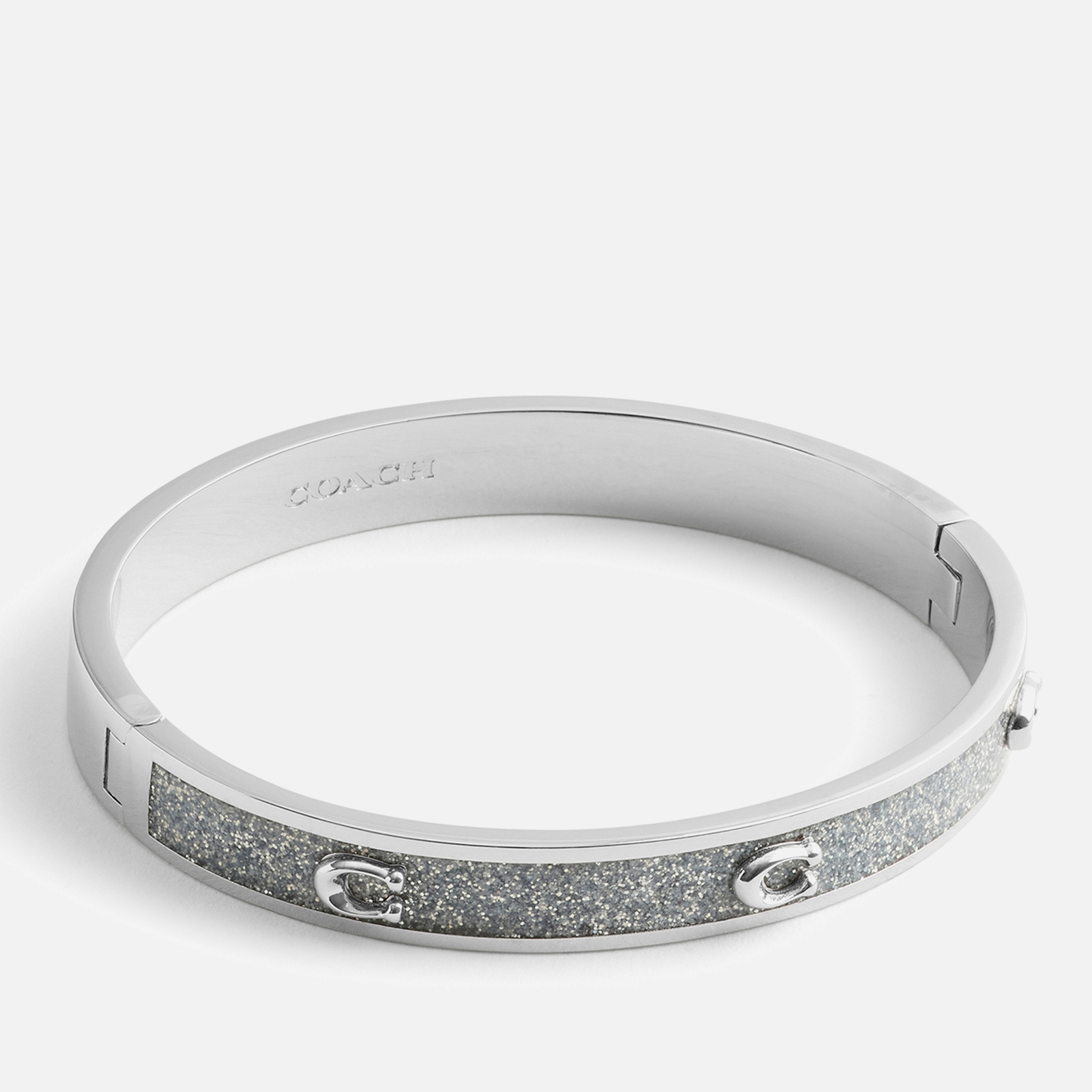 Coach Women's Signature C Glitter Bangle Bracelet - Crystal