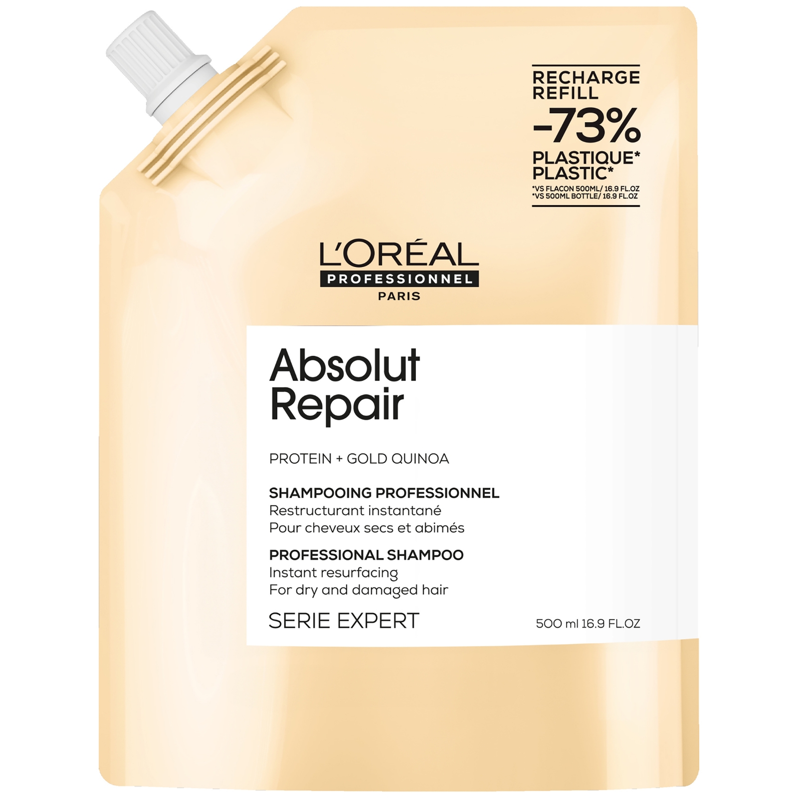 L'oreal Professionnel Absolut Repair Shampoo Refill Pack 500ml For Dry And Damaged Hair