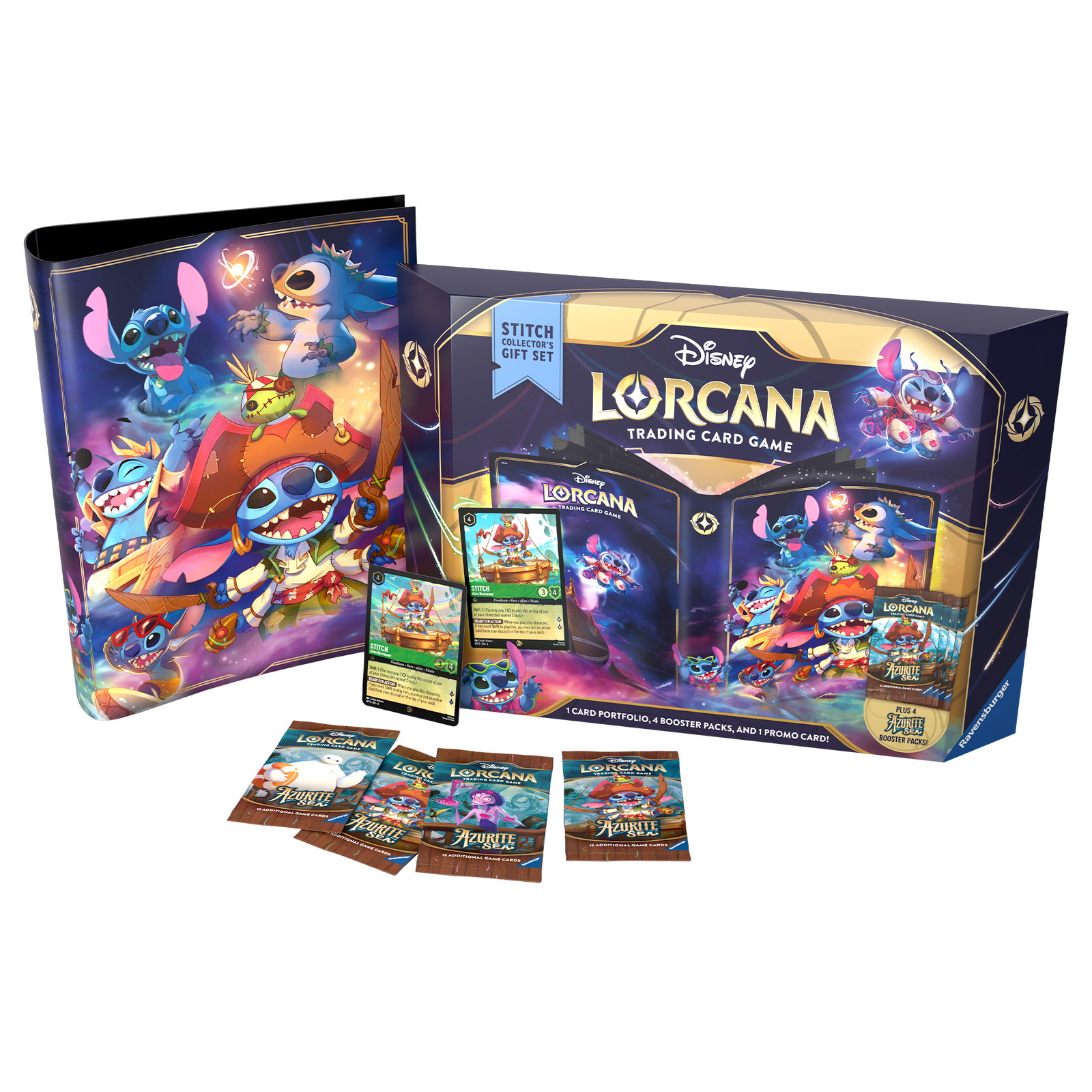 Disney Lorcana Trading Card Game Azurite Sea Stitch Collectors Gift Set