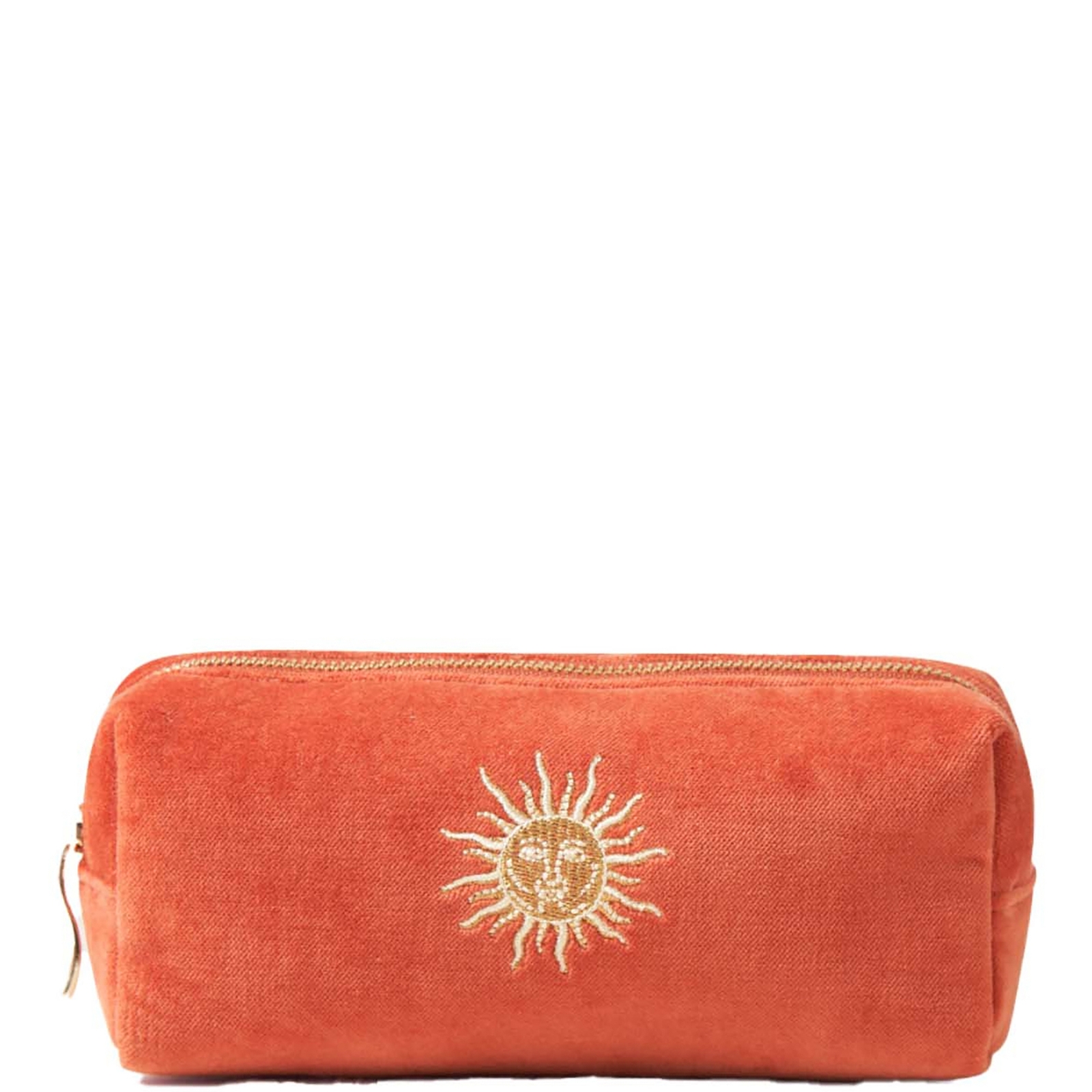 

Elizabeth Scarlett Sun Goddess Rust Velvet Makeup Brush Bag
