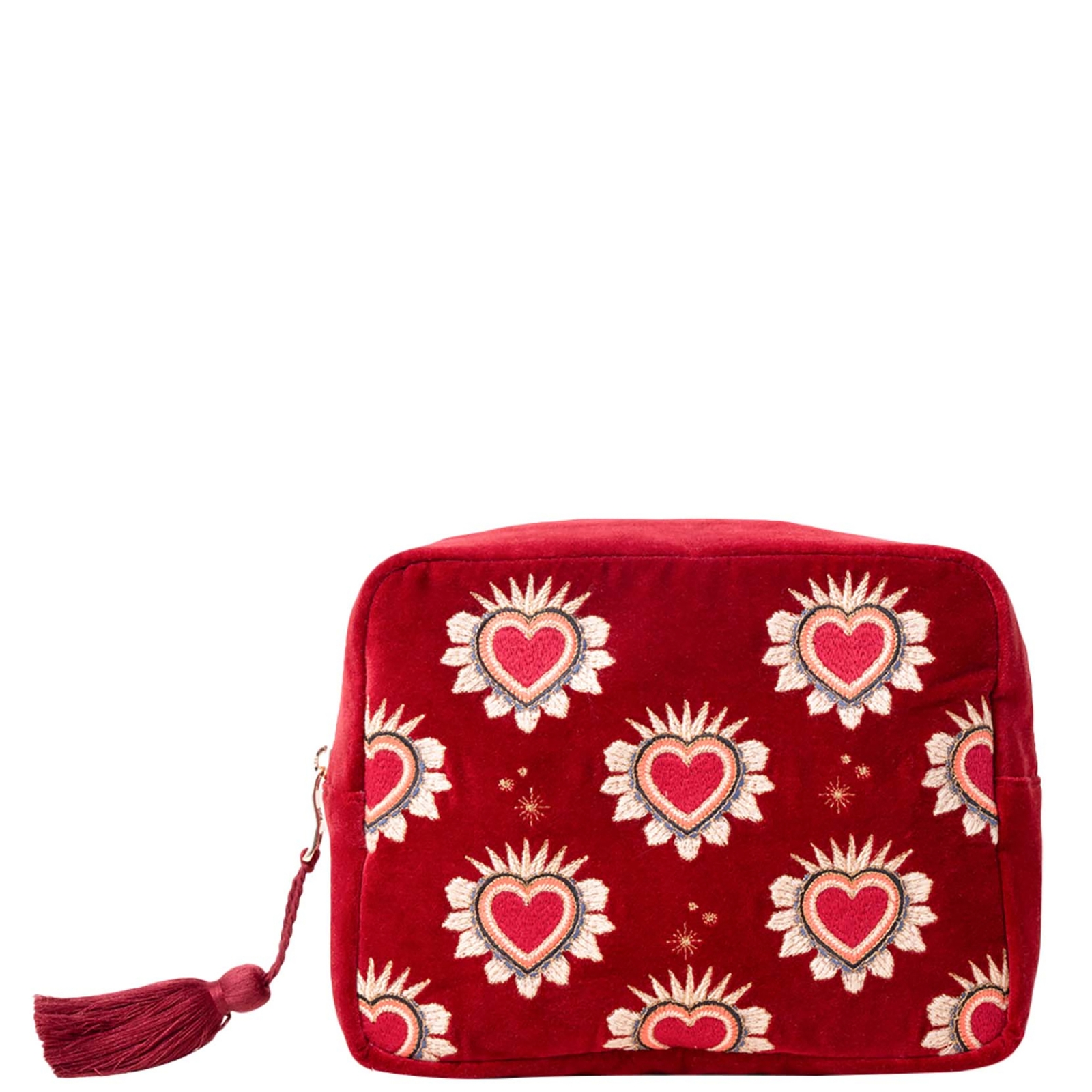 Elizabeth Scarlett Sacred Hearts Rouge Velvet Wash Bag