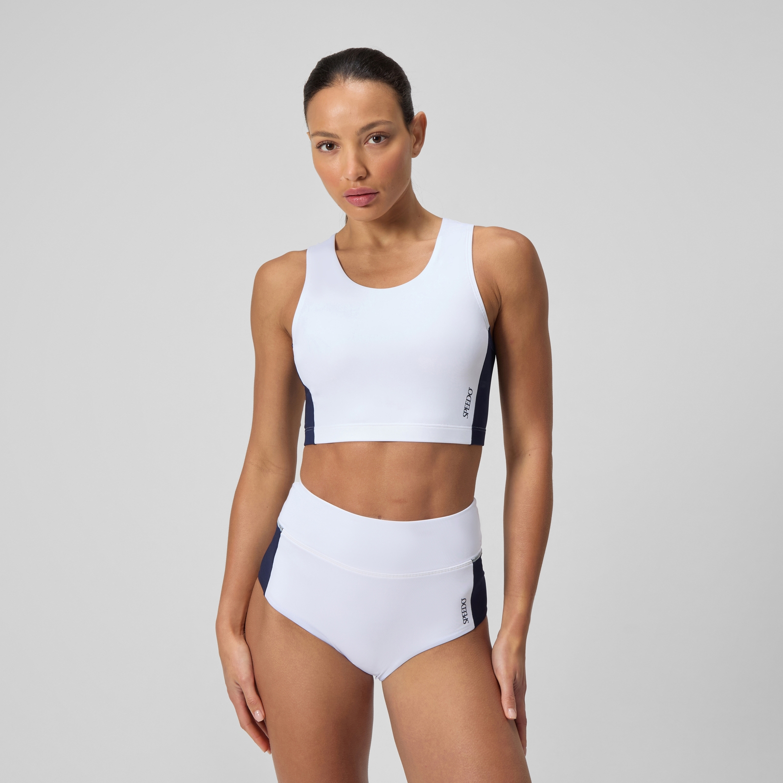Women's Jetstream Colourblock Crop Top White/Navy