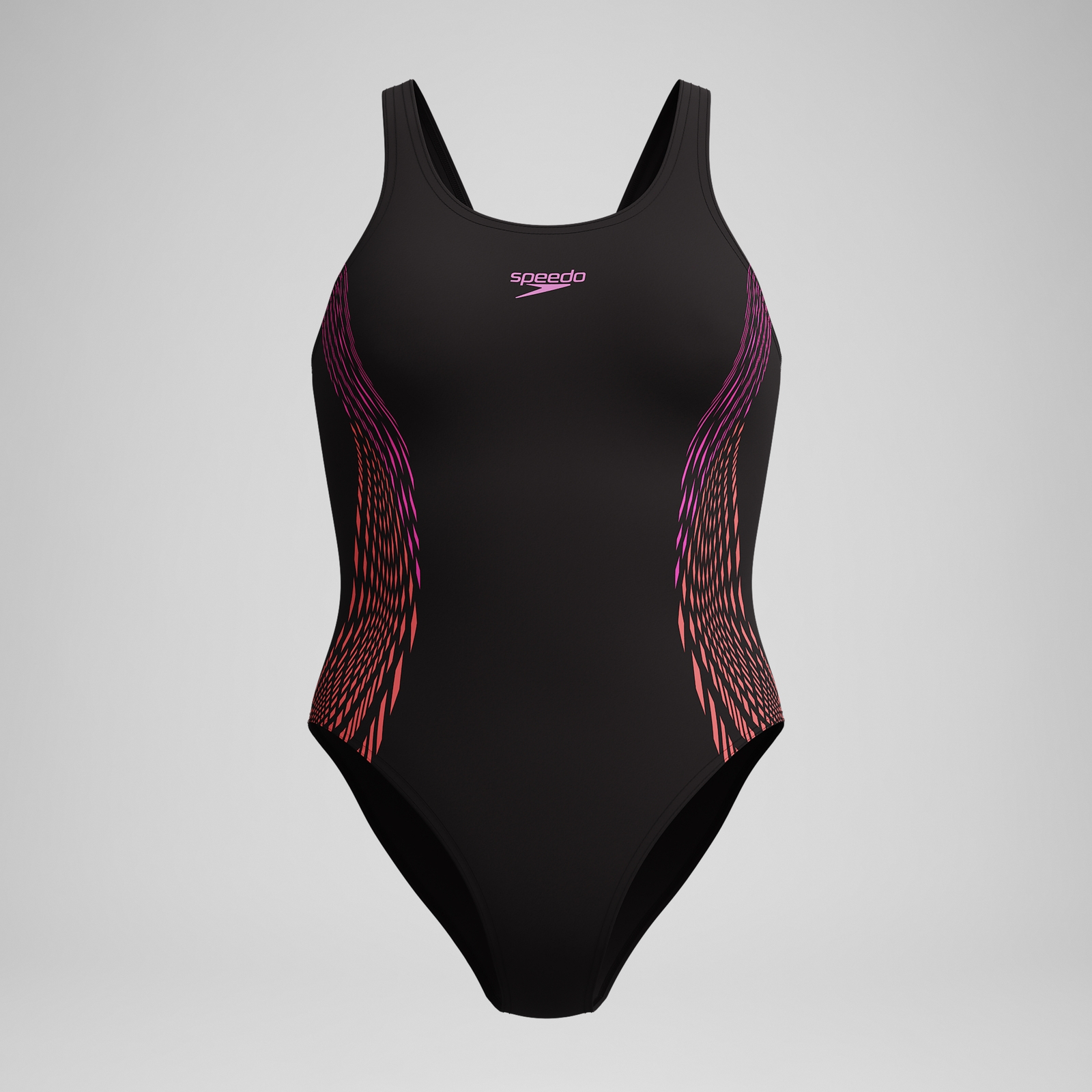 Women's Placement Muscleback Swimsuit Black/Pink