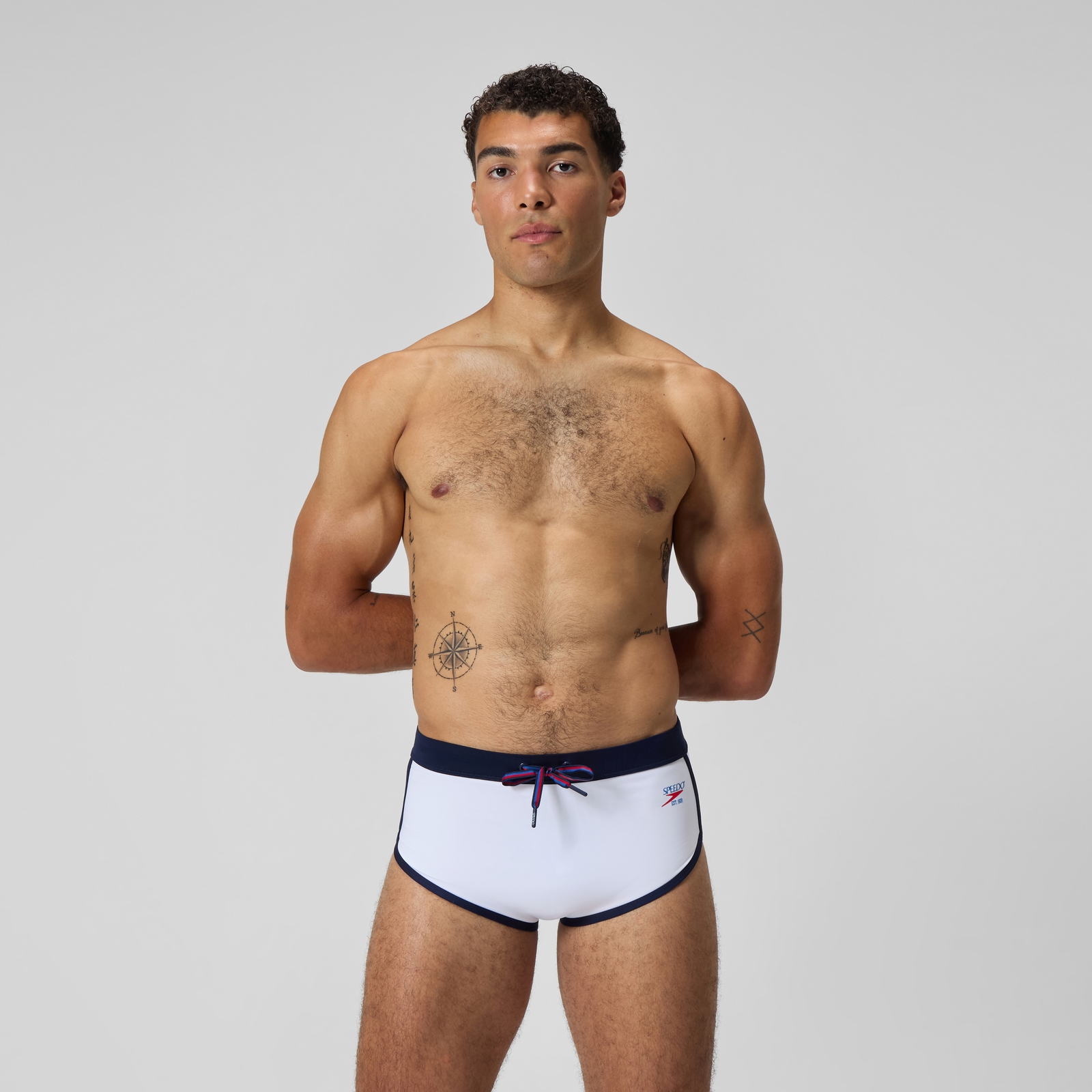 Men's Jetstream 3.5'' Logo Brief White/Navy