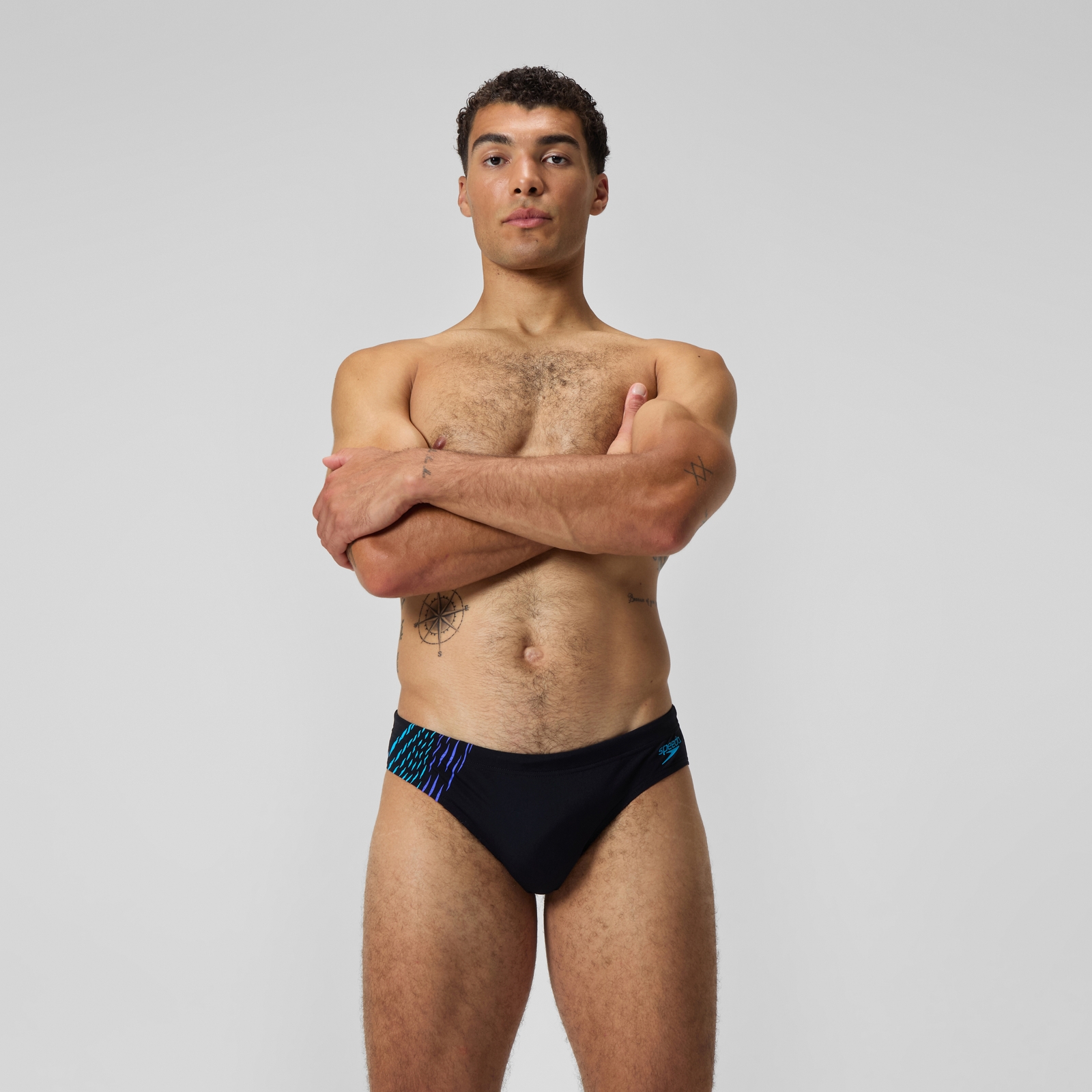 Men's Tech Panel 7cm Brief Black/Blue