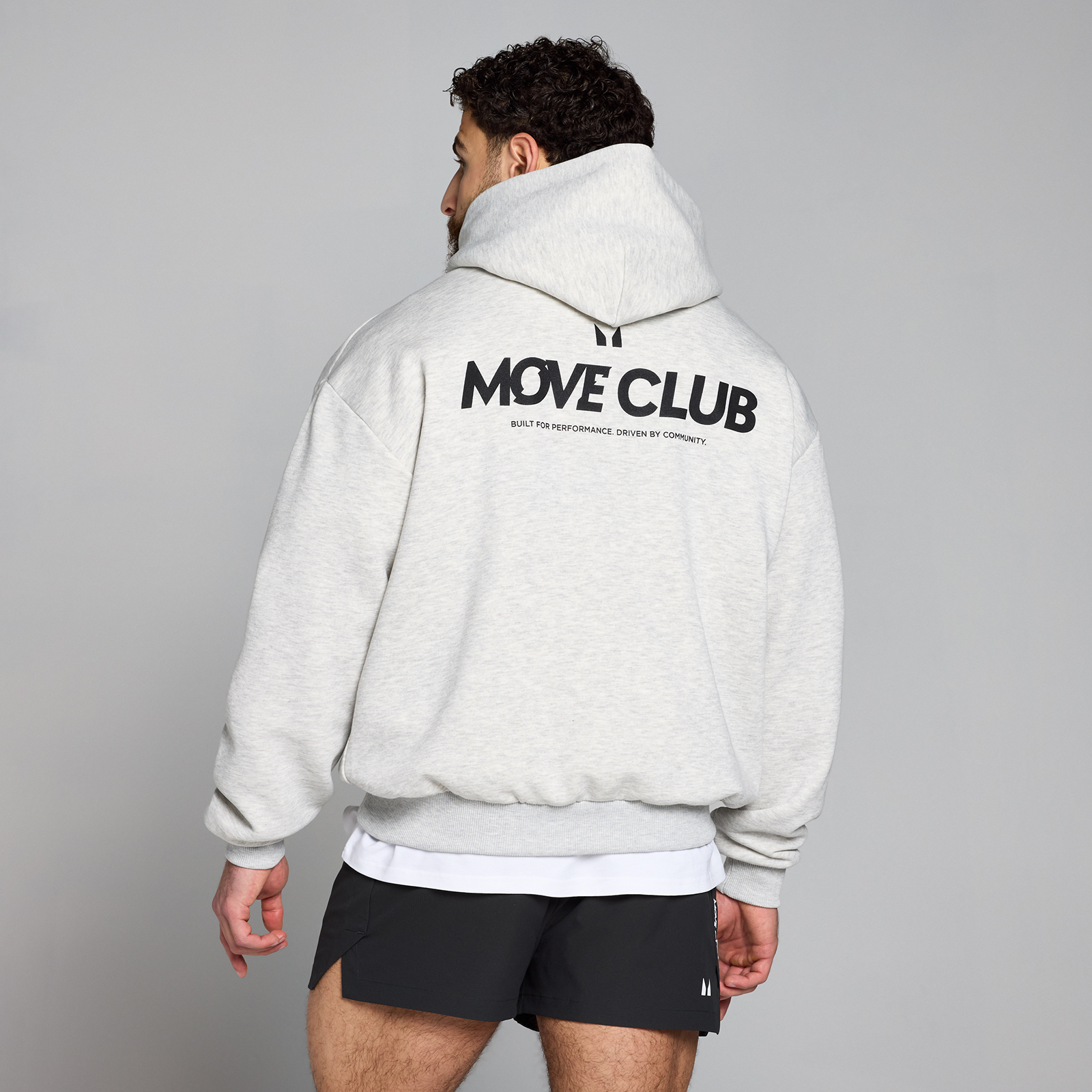 MP Herren Move Club Kapuzenpulli – Hellgrau - XXL-XXXL