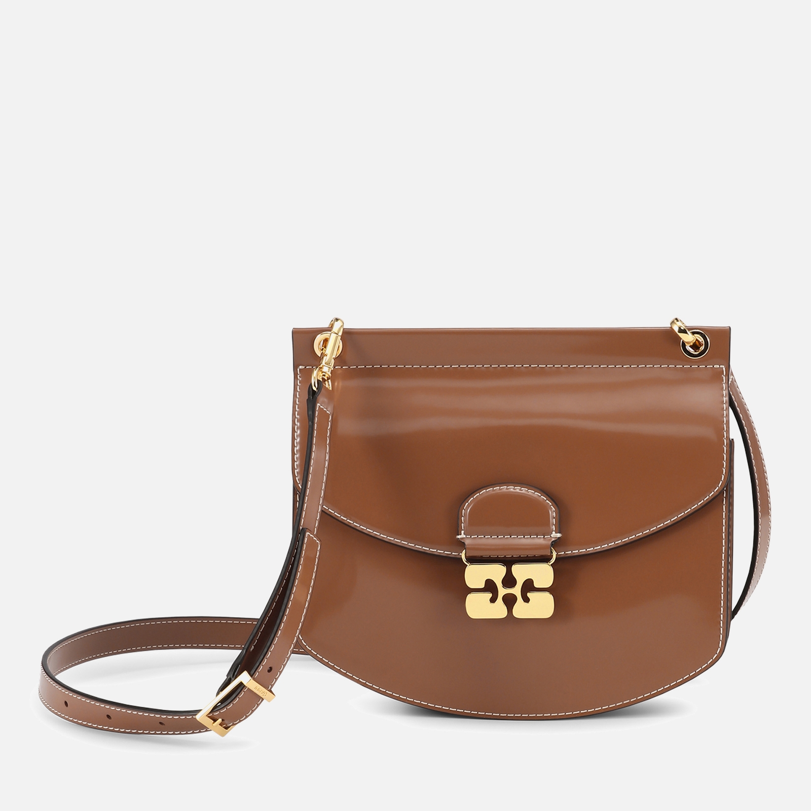 Ganni Women's Apo-G Bag Small Patent - Caramel Café - OS