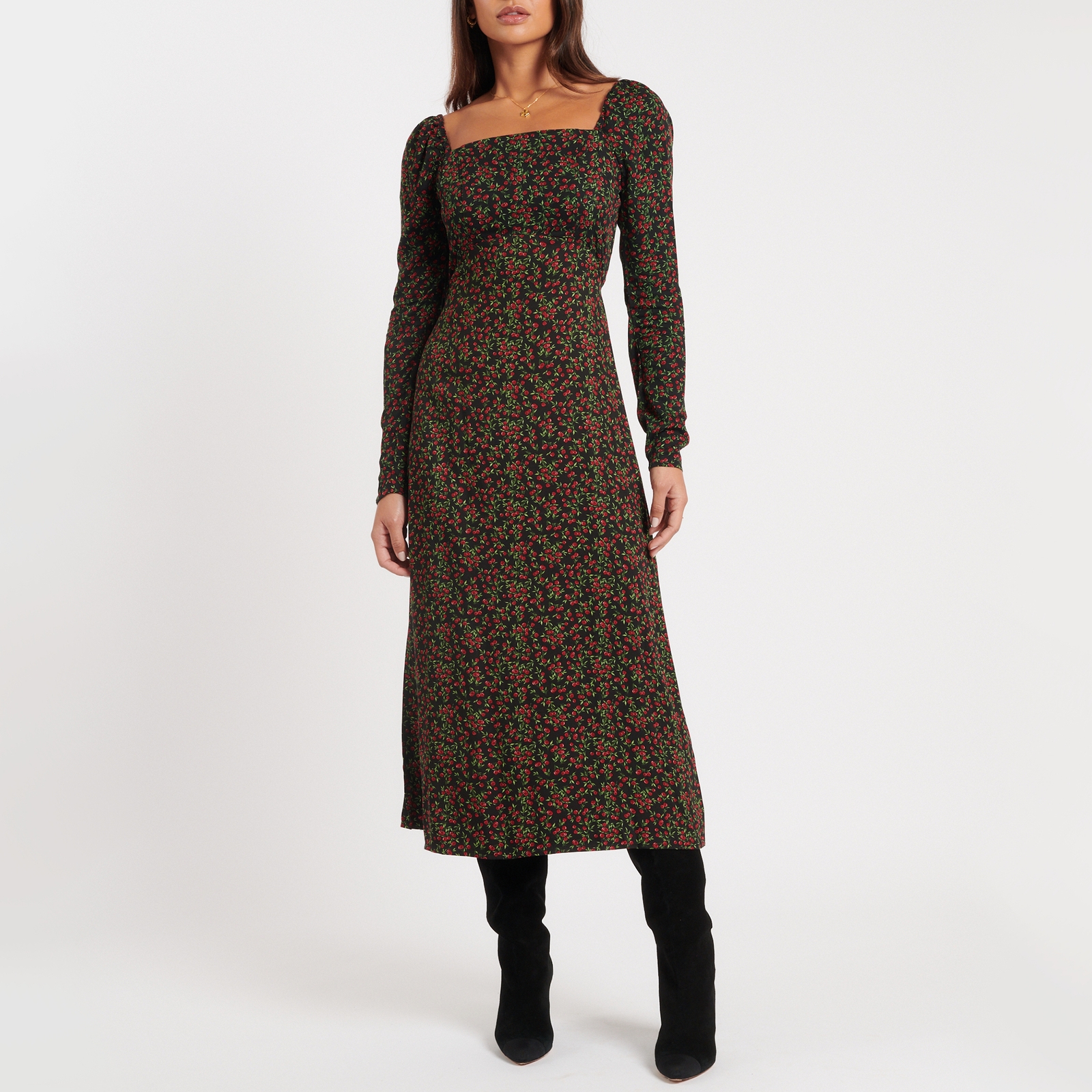 Nobody's Child Abby Floral-Print Midi Crepe Dress