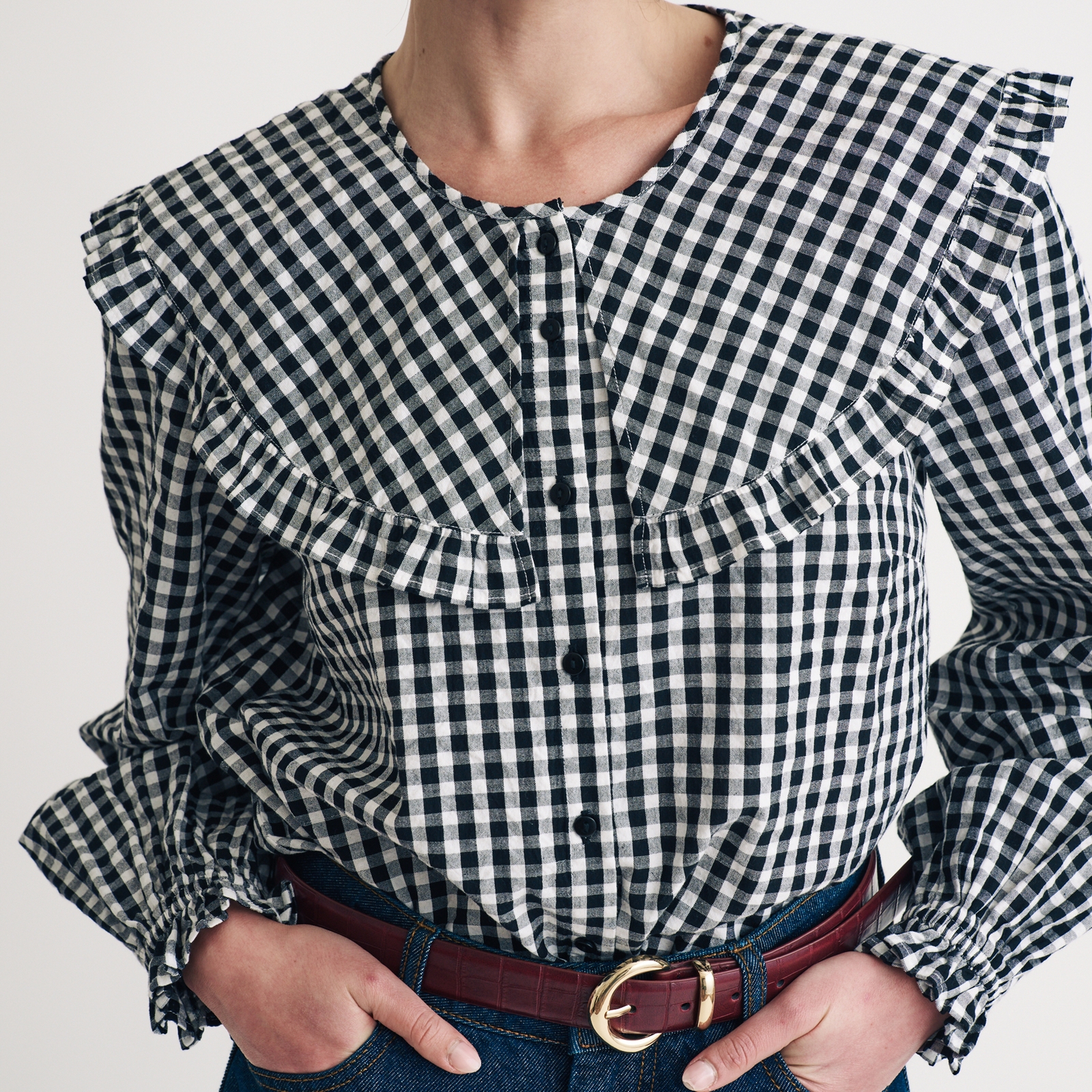 Nobody's Child Jennifer Cotton Seersucker Blouse