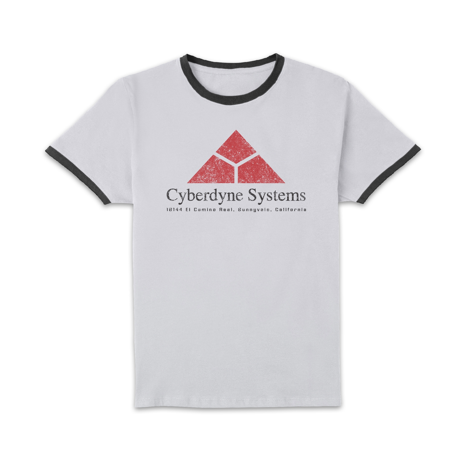 The Terminator Cyberdyne Systems Logo Unisex Ringer T-Shirt - White/Black - XL