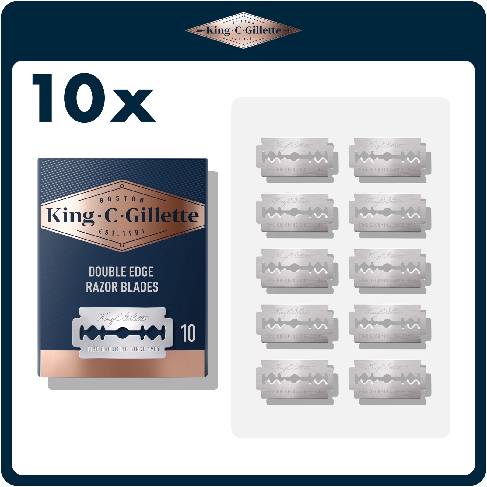 King C. Gillette Double Edge Safety Razor Blades - 100 Pack