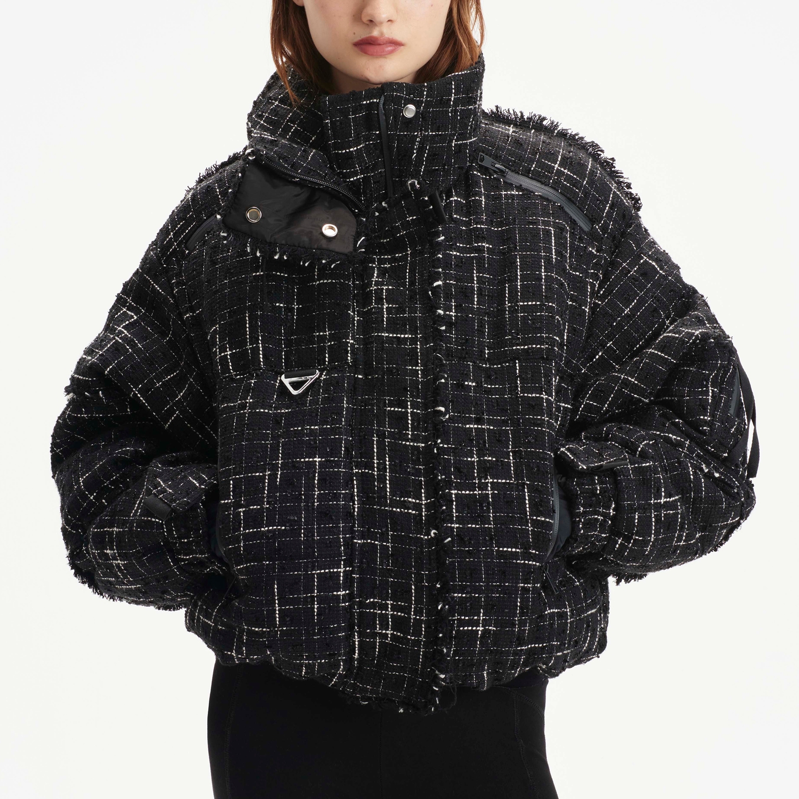 Shoreditch Ski Club Diana Leah Tweed Puffer Jacket - S