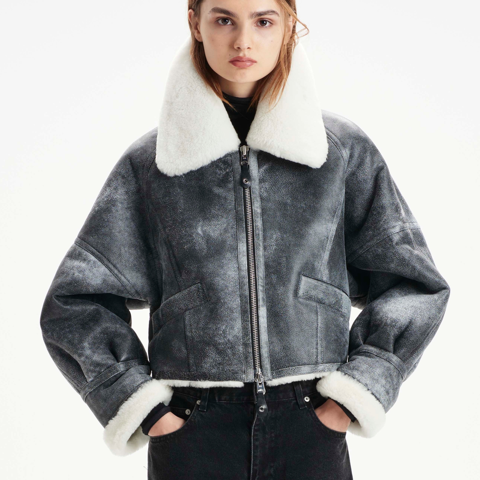 Shoreditch Ski Club Ottilie Shearling Jacket - XS