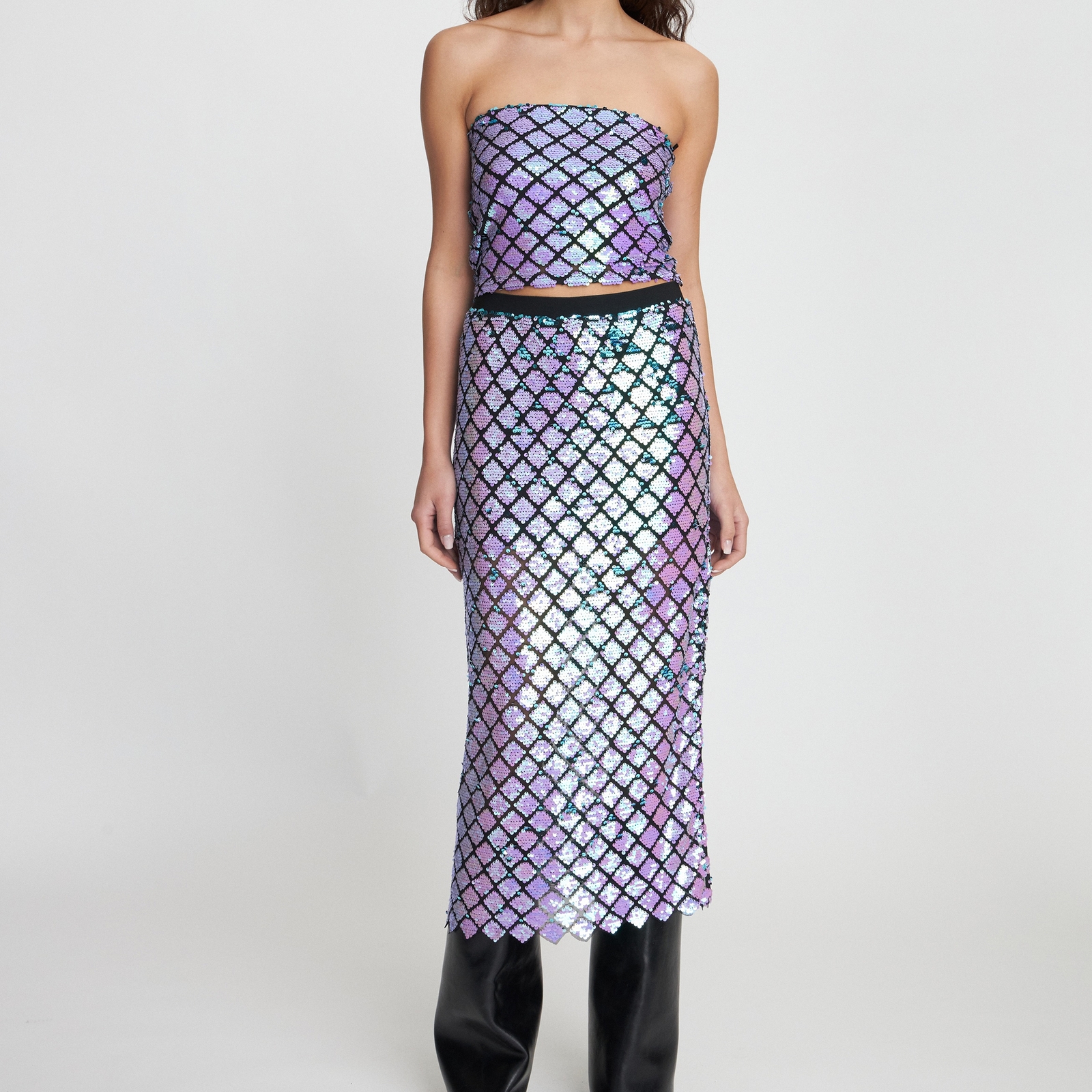 Stella Nova Sequinned Mesh Top