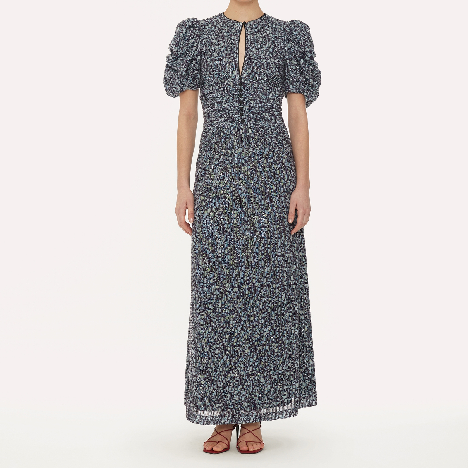 ROTATE Birger Christensen Puff Sleeve Sequinned Dress - DK 36/UK 10