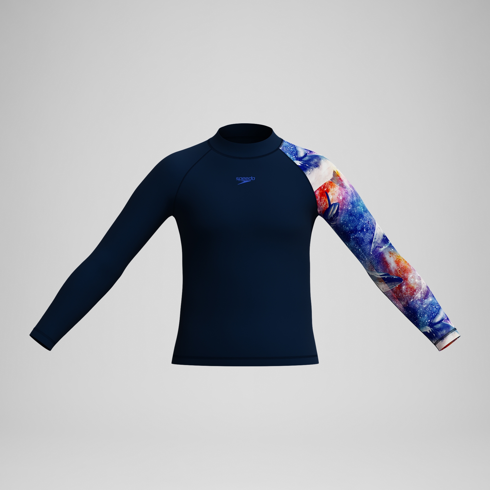 Boys' Digital Long Sleeve Rash Top Navy
