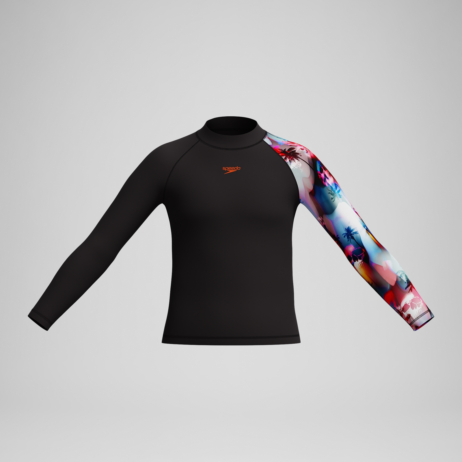 Boys' Digital Long Sleeve Rash Top Black