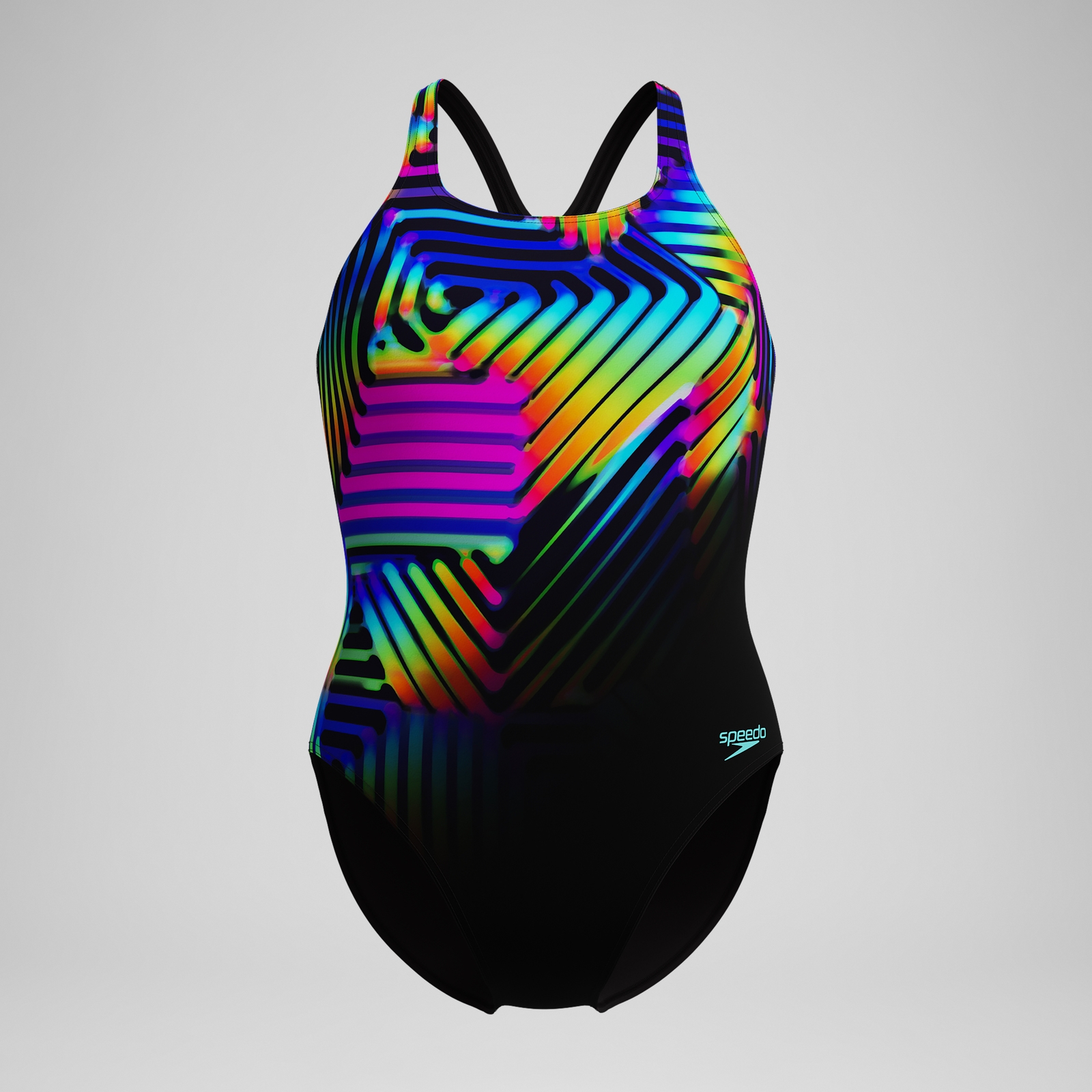 Women's Digital Printed Medalist Swimsuit Black