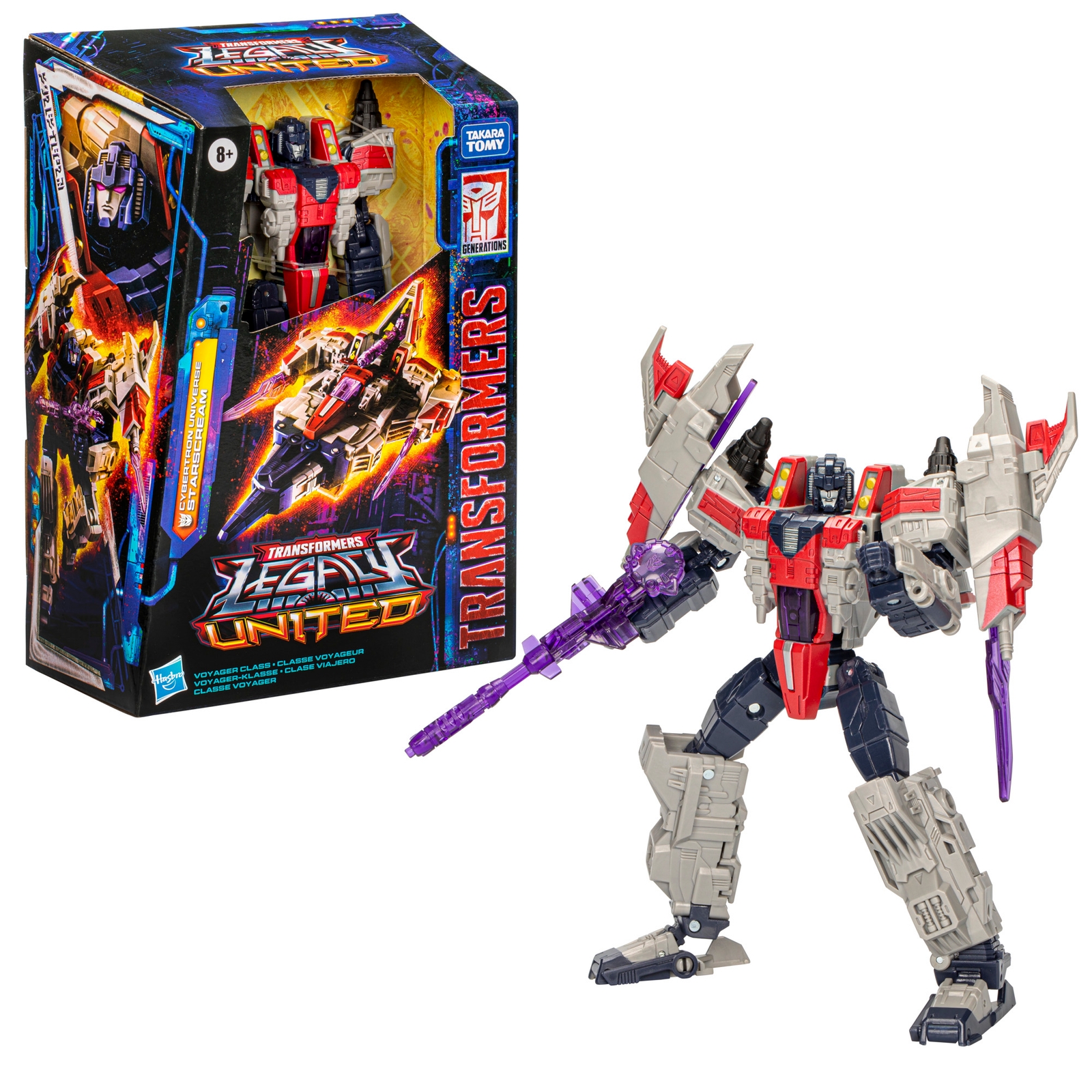 Hasbro Transformers Legacy United Voyager Cybertron Universe Starscream 7  Action Figure, 8+