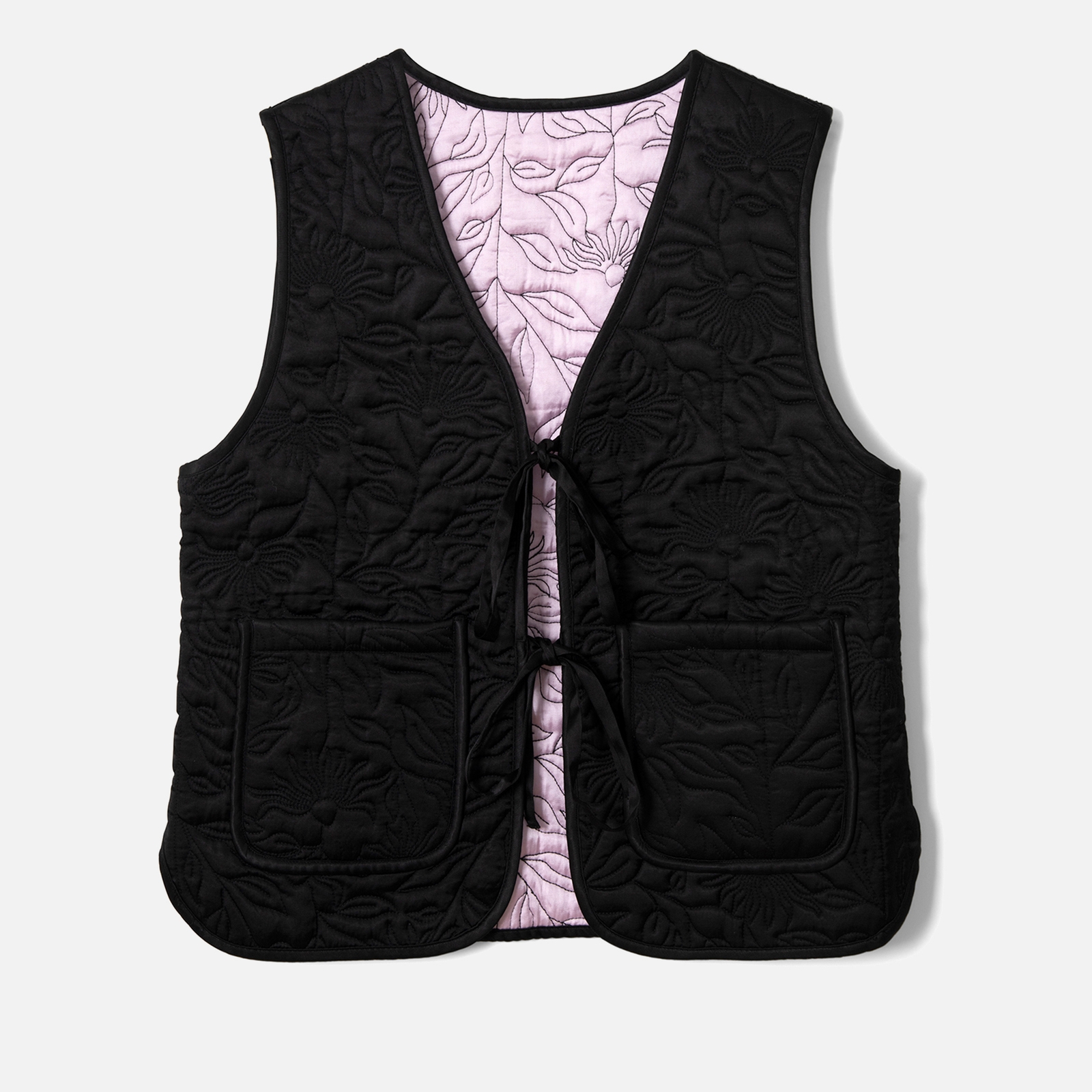 Damson Madder Arte Embroidered Quilted Shell Gilet - UK 8