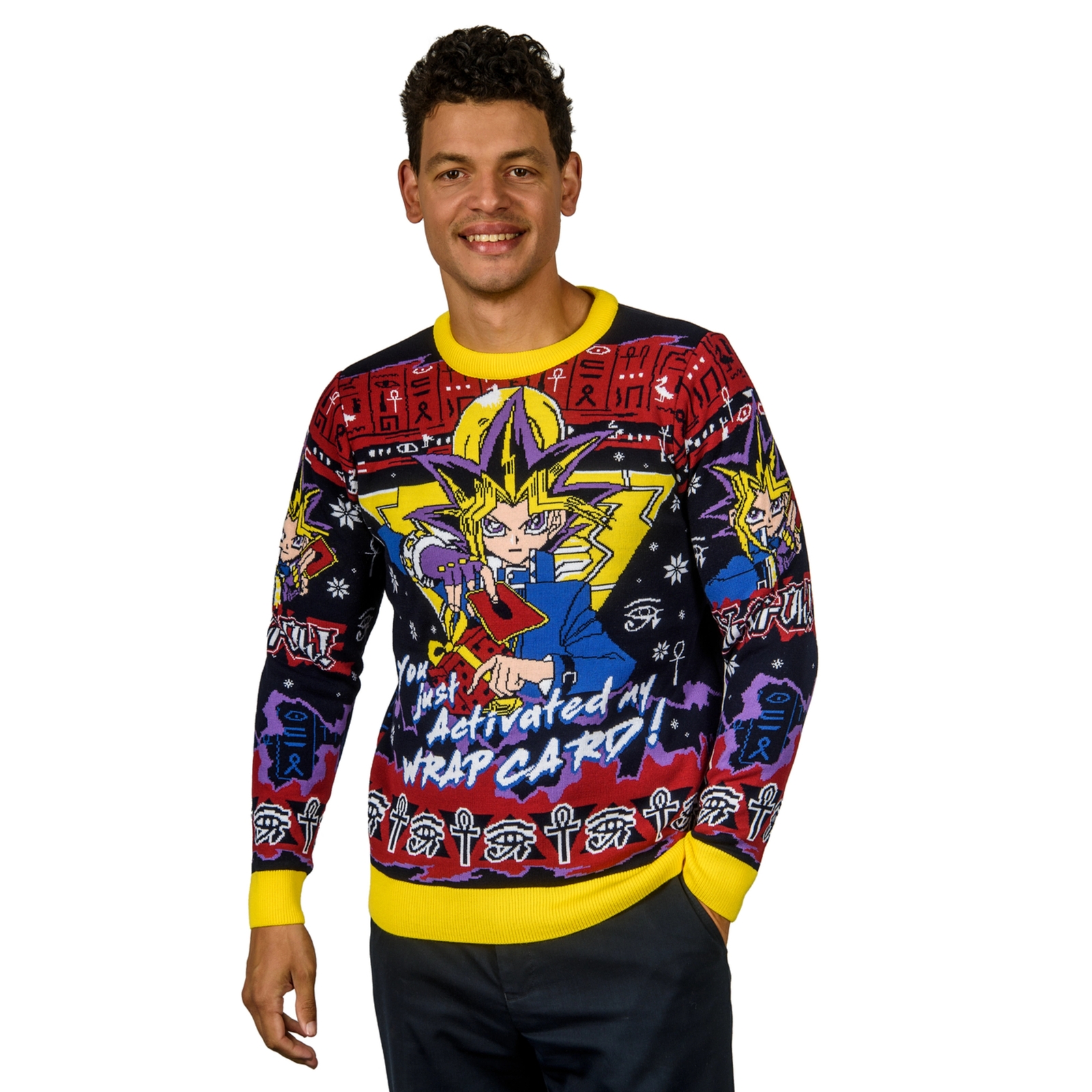 Yu-Gi-Oh You Just Activated My Wrap Card Knitted Christmas Jumper - XS
