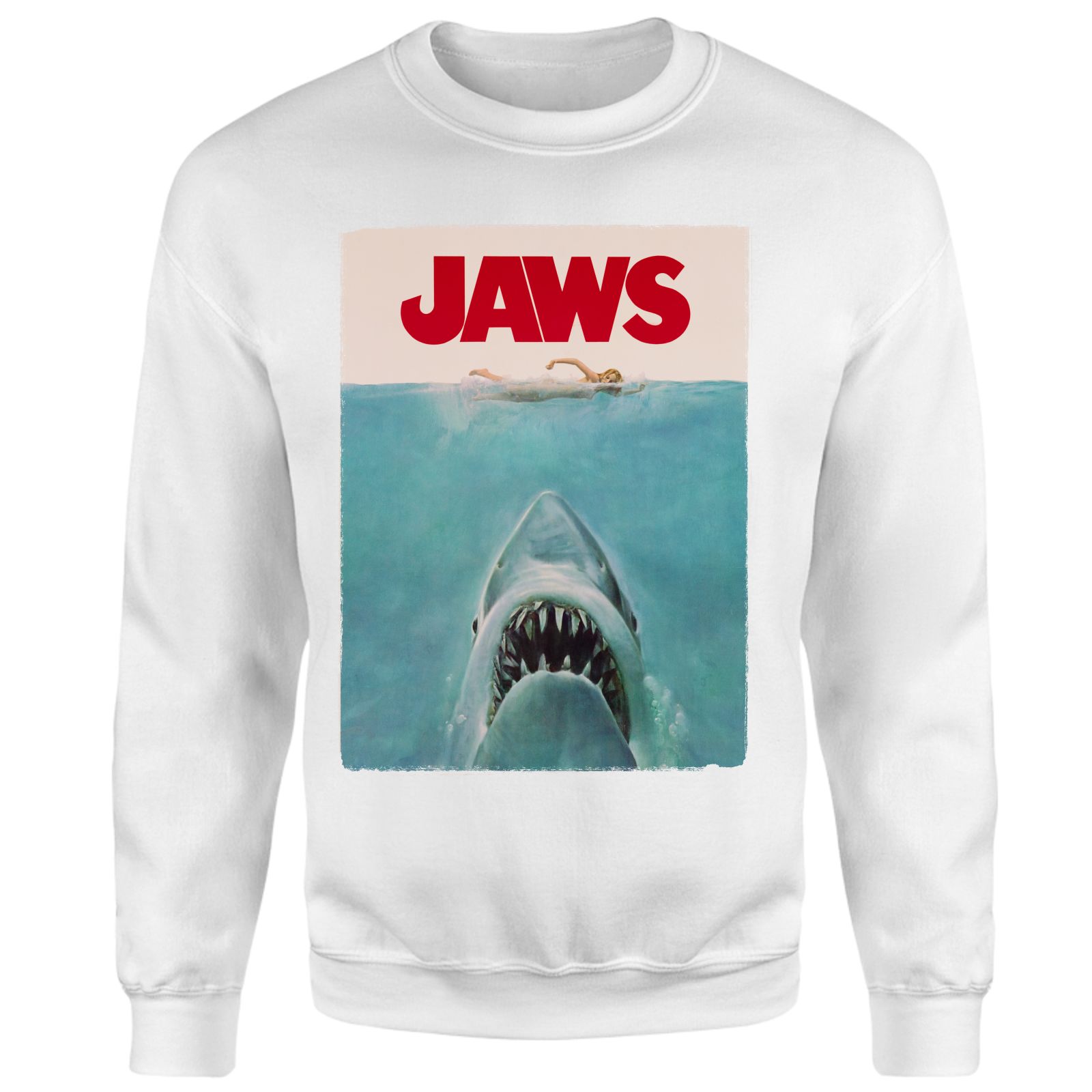 Jaws Classic Poster Sweatshirt - White - XXL