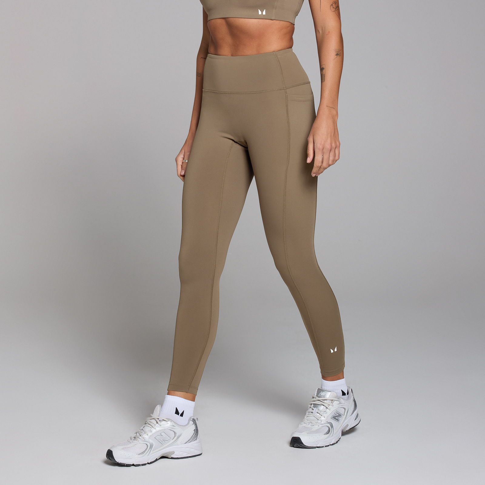 Leggings con tasca MP Active da donna - Cachi - XS