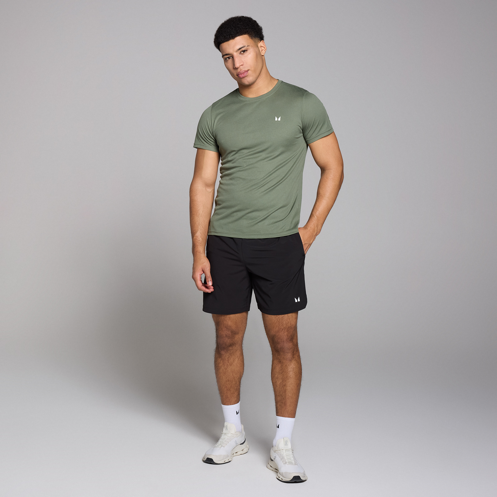 5059883367699 - Herren Active Grid Trainings-T-Shirt – Helles Khaki - XL