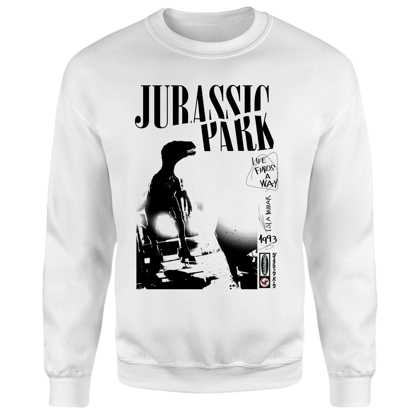 Jurassic Park Evergreen Isla Nublar Punk Sweatshirt - White - S