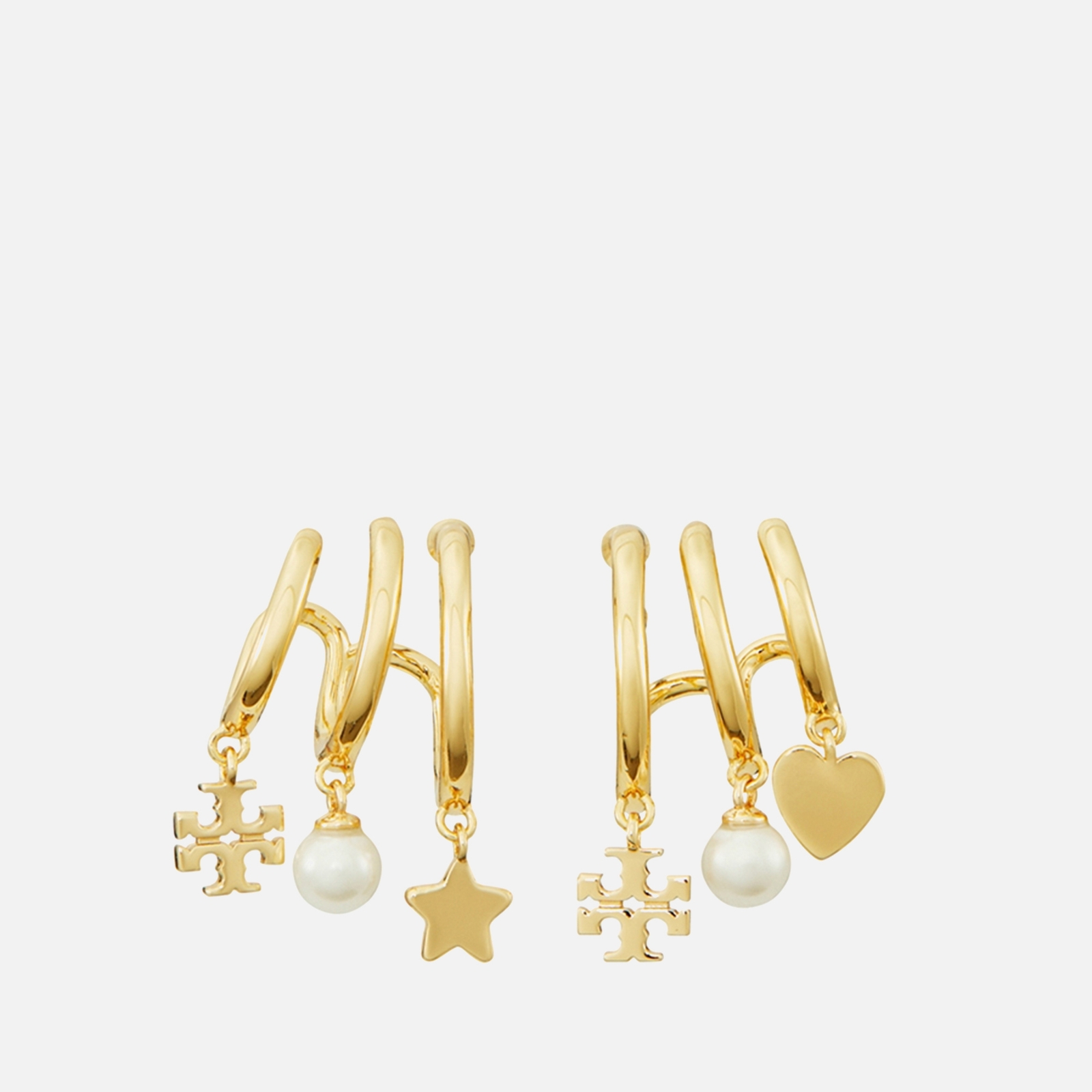 Tory Burch Kira 18k Gold-Plated Multi Hoop Earrings