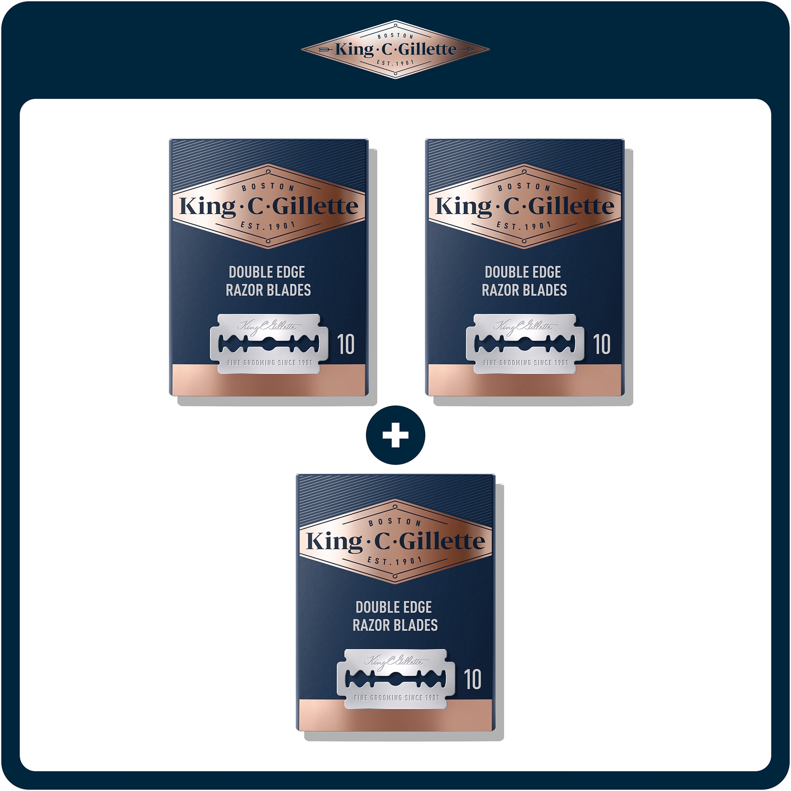 King C. Gillette Double Edge Safety Razor Blades (30 Pack)