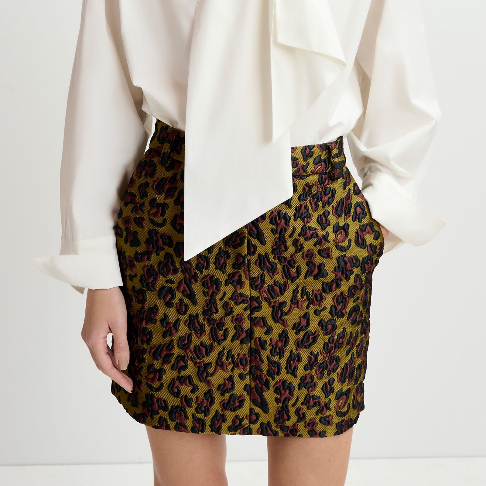 Essentiel Antwerp Generic Leopard-Cloqué Skirt