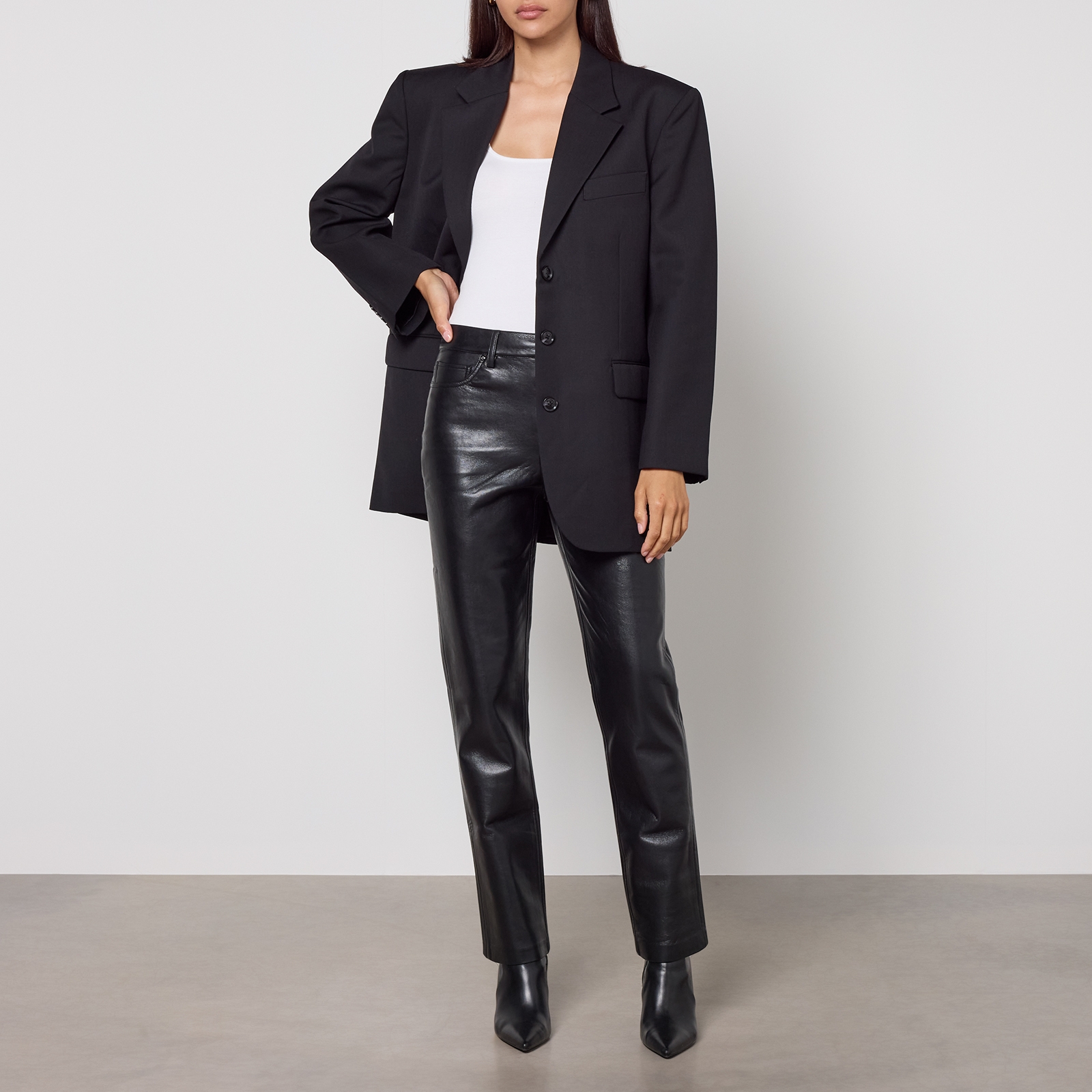 Anine Bing Bruno Faux Leather-Blend Trousers - 26
